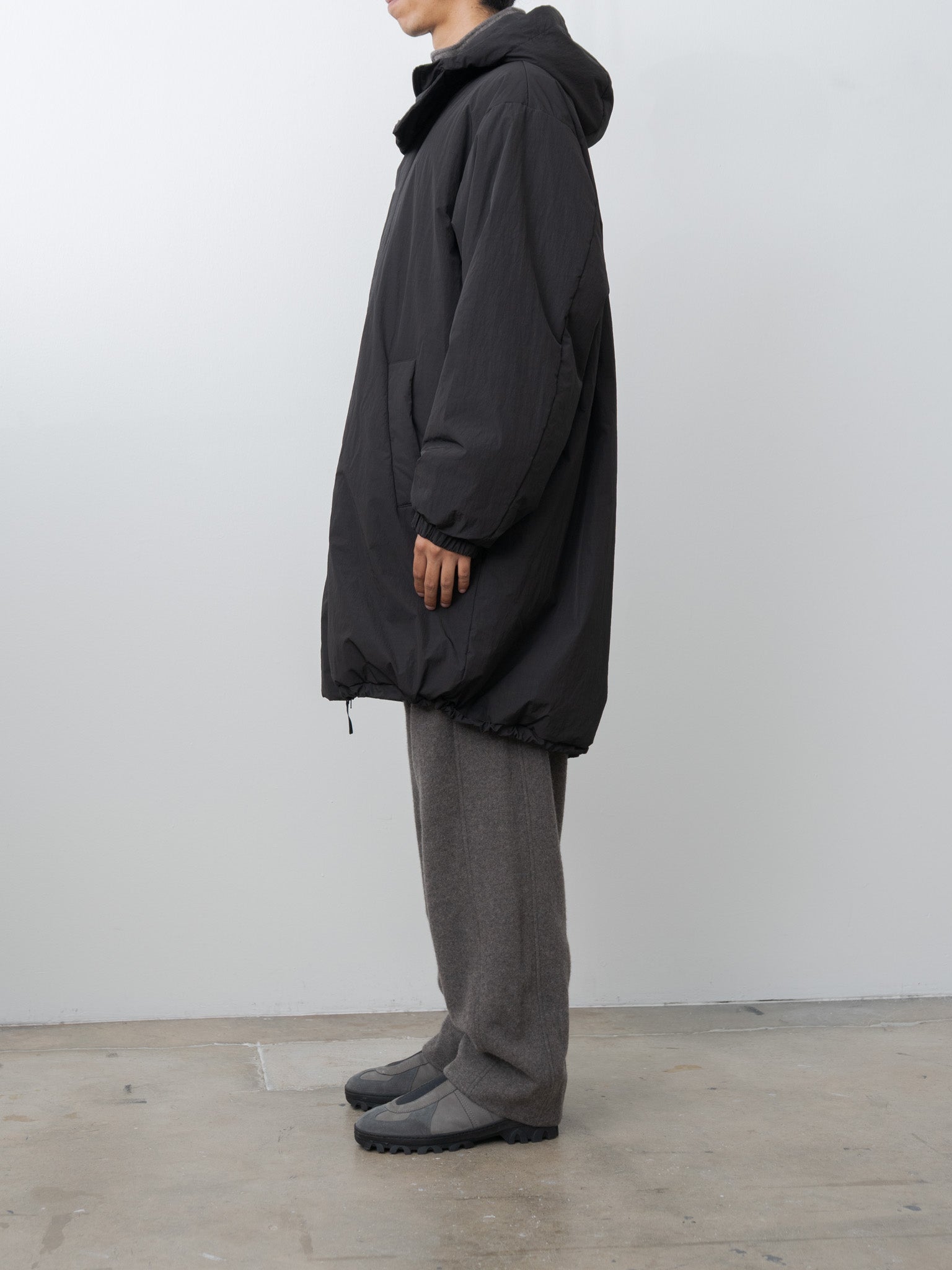 Oversized Padded Hoodie Coat - Black