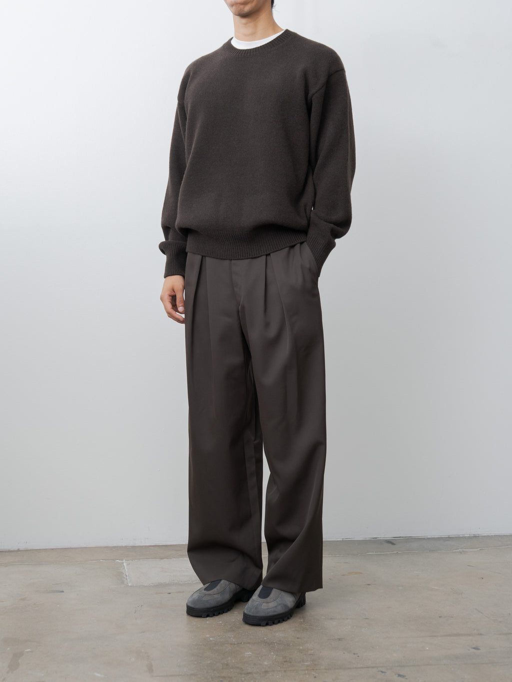 Easy Wide Trousers - Gray Khaki