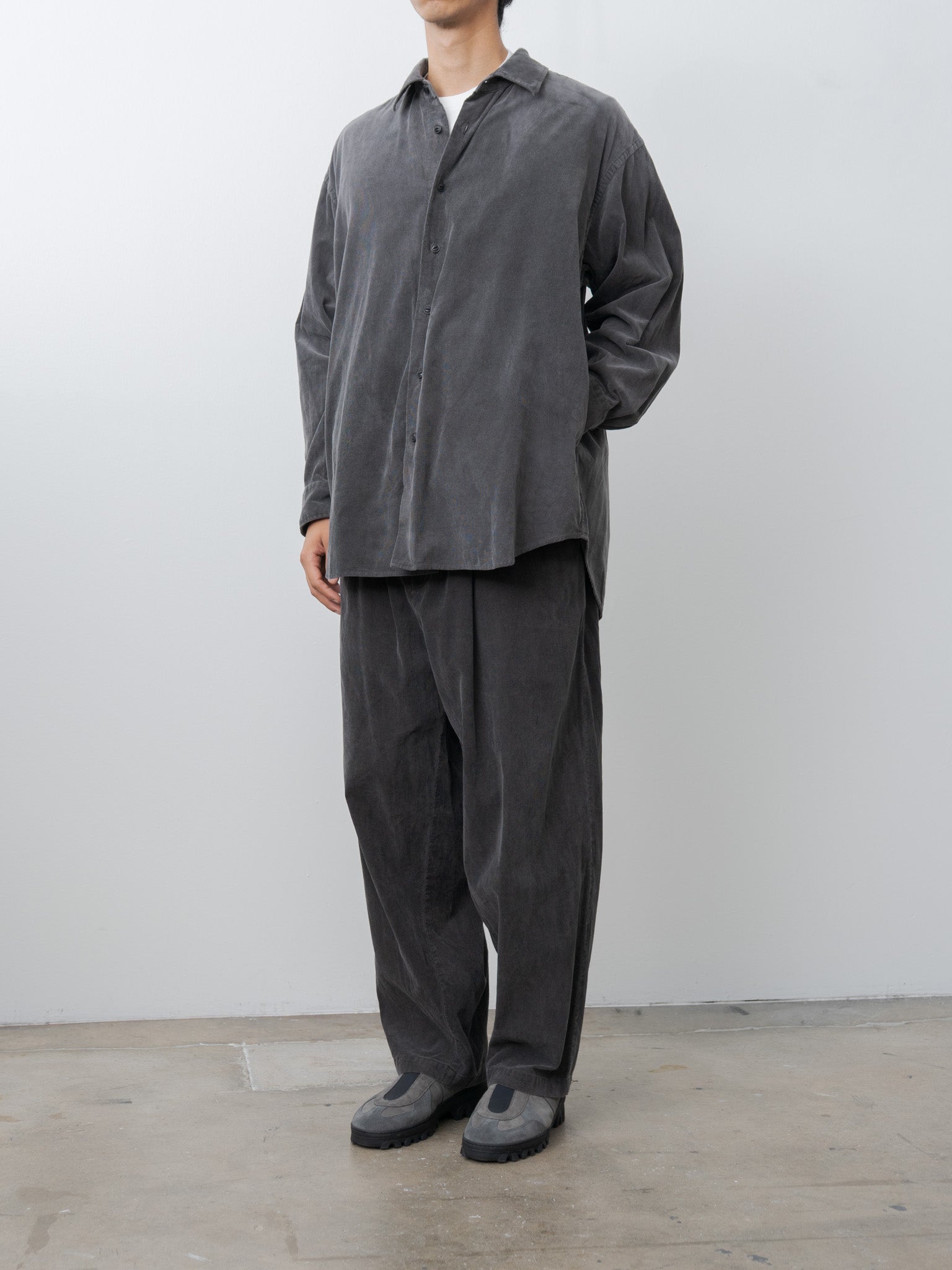 Micro Corduroy Shirt Jacket - Sumi Ink