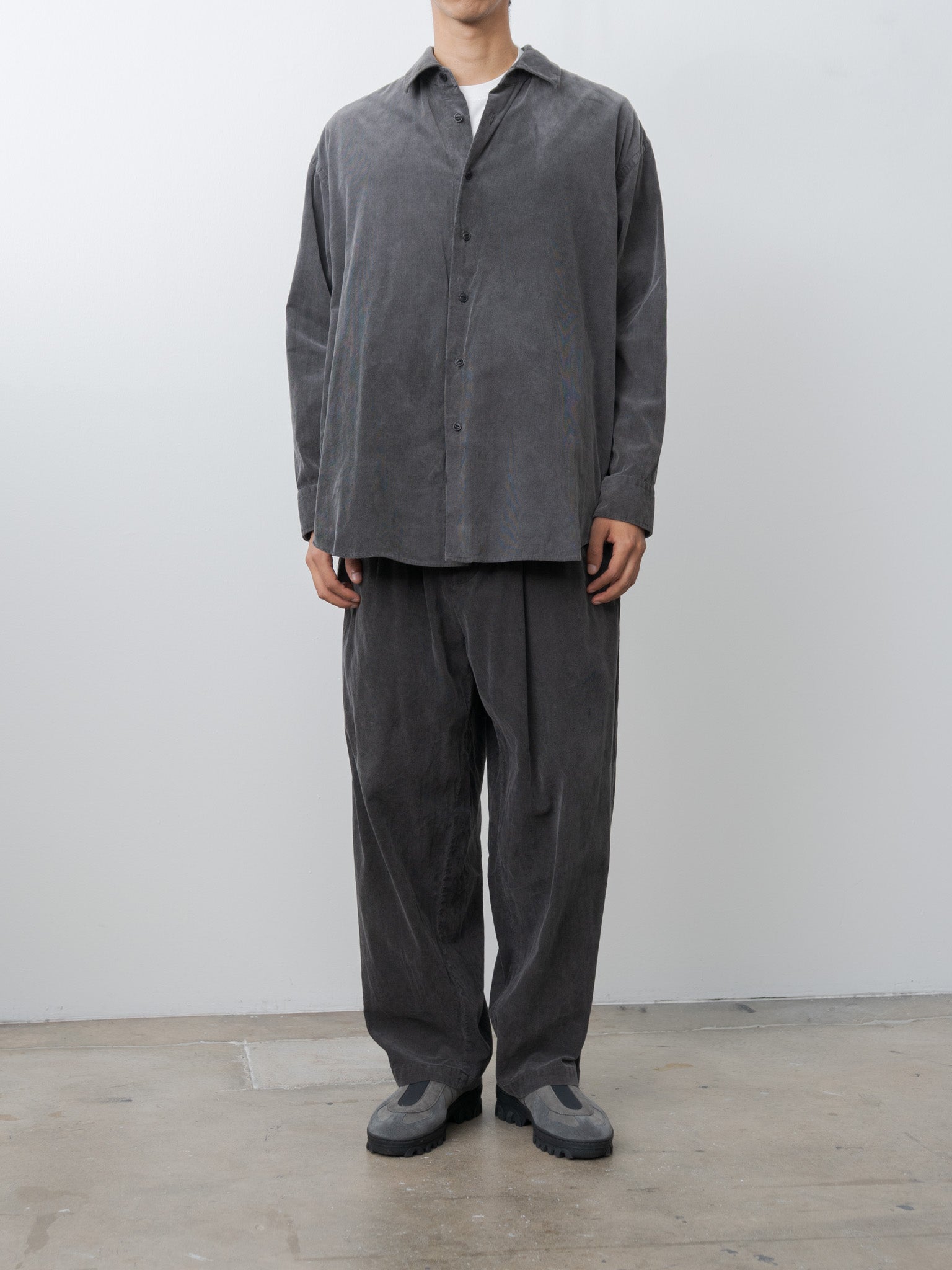 Micro Corduroy Shirt Jacket - Sumi Ink