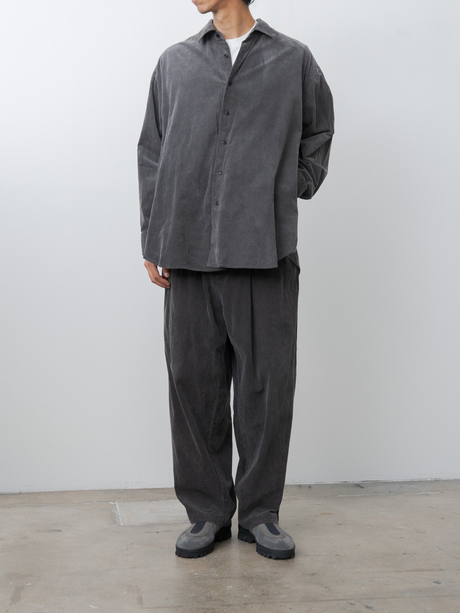 Micro Corduroy Shirt Jacket - Sumi Ink