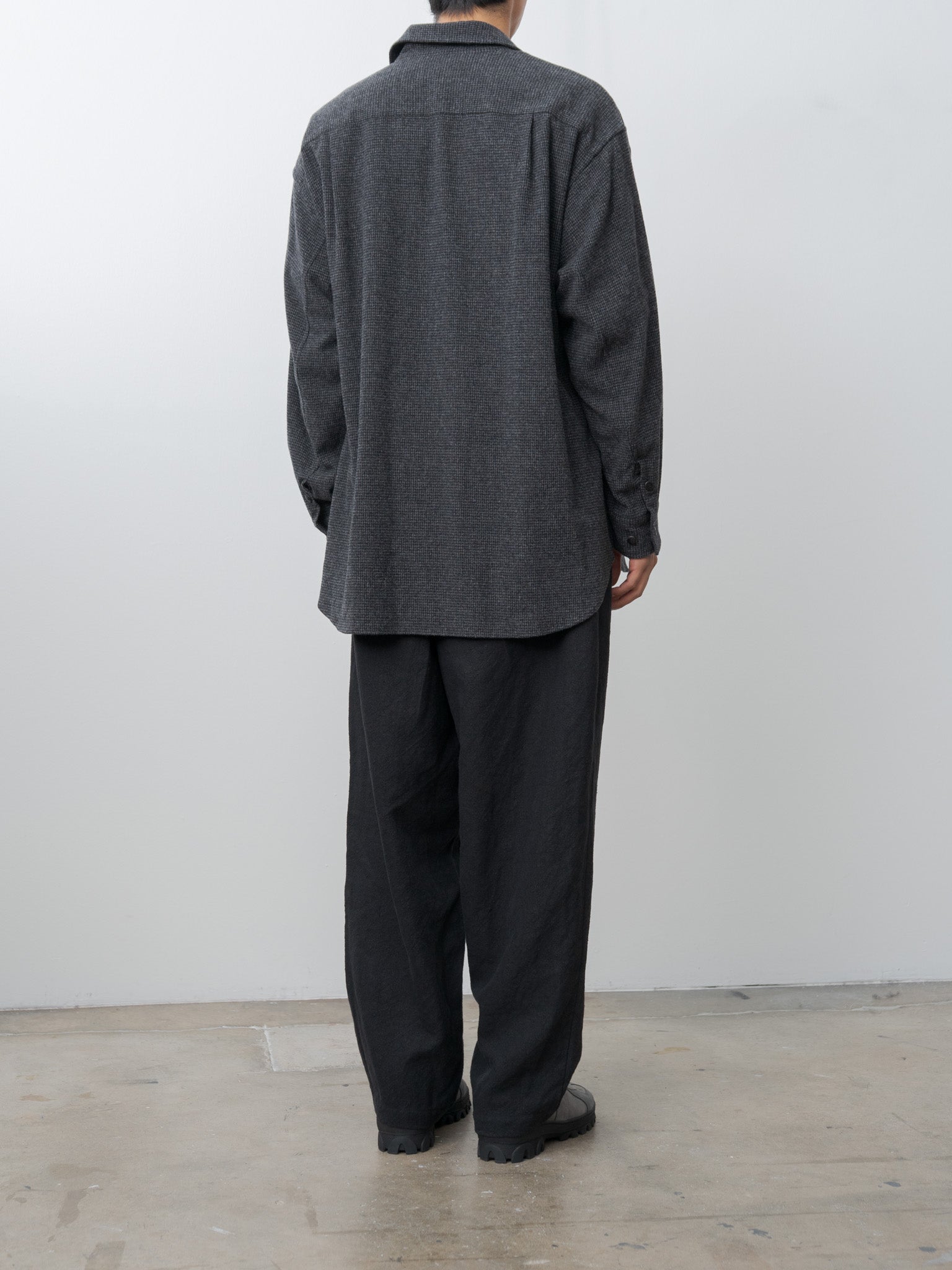 Wool/Cash Shirt Jacket - Houndstooth
