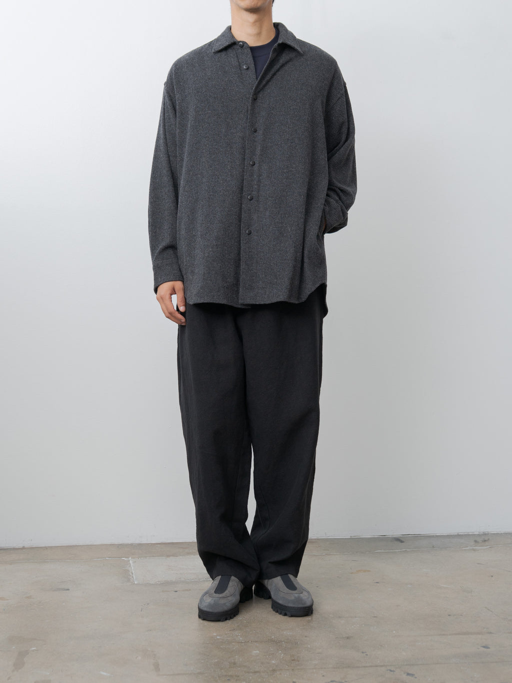 Wool/Cash Shirt Jacket - Houndstooth
