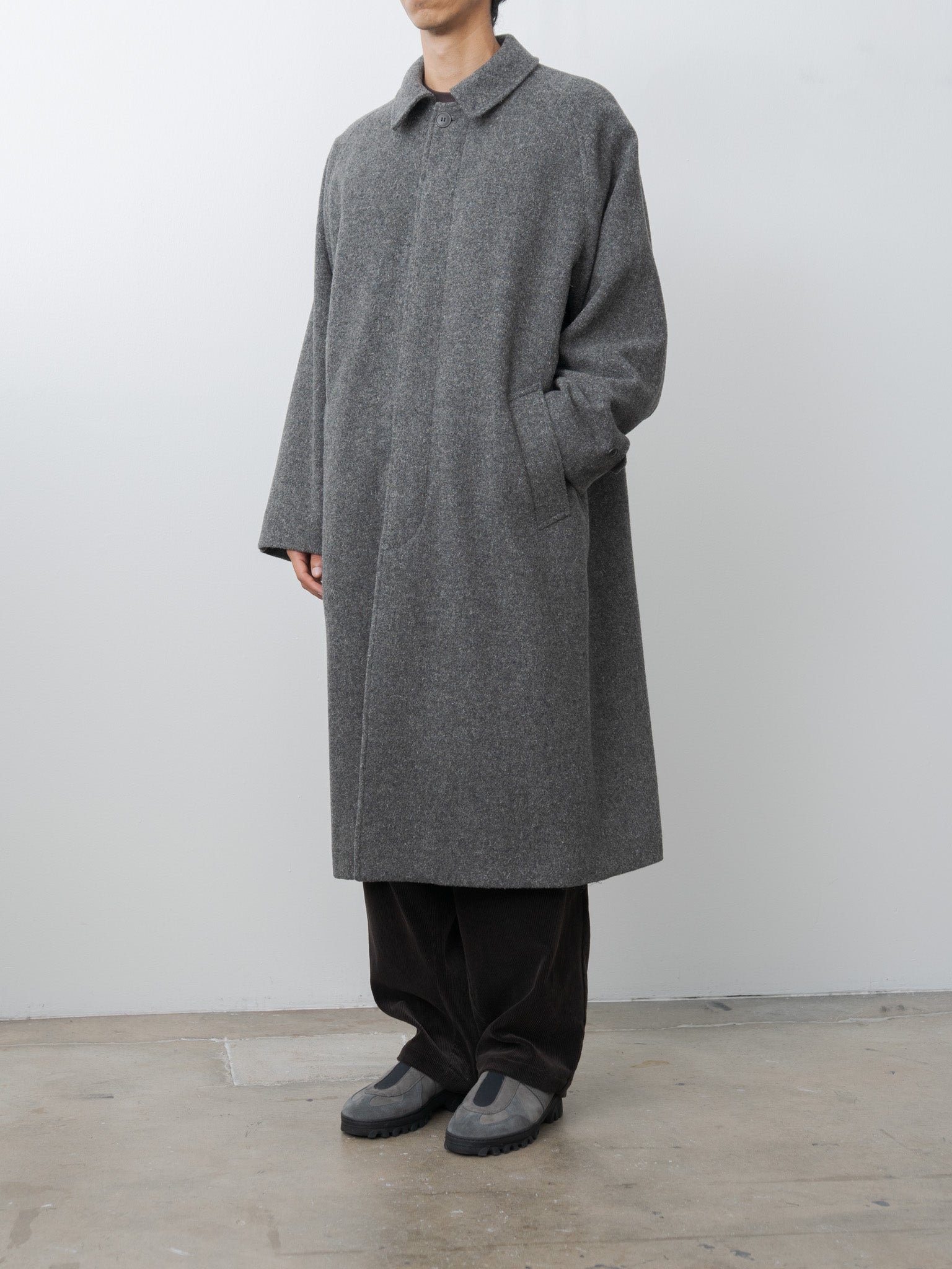 Kemp Melton Wool Bal Collar Coat - Charcoal Gray