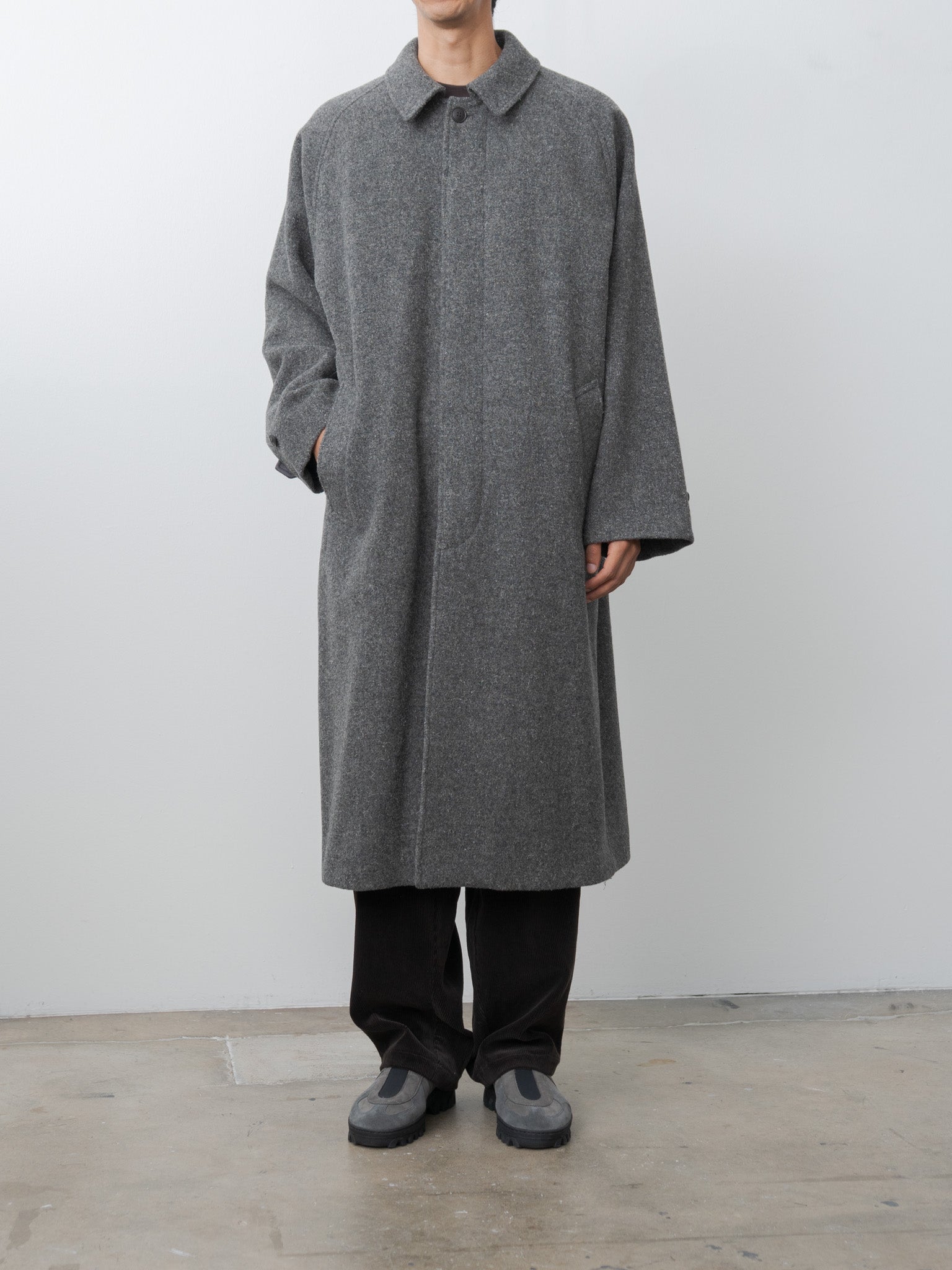 Kemp Melton Wool Bal Collar Coat - Charcoal Gray