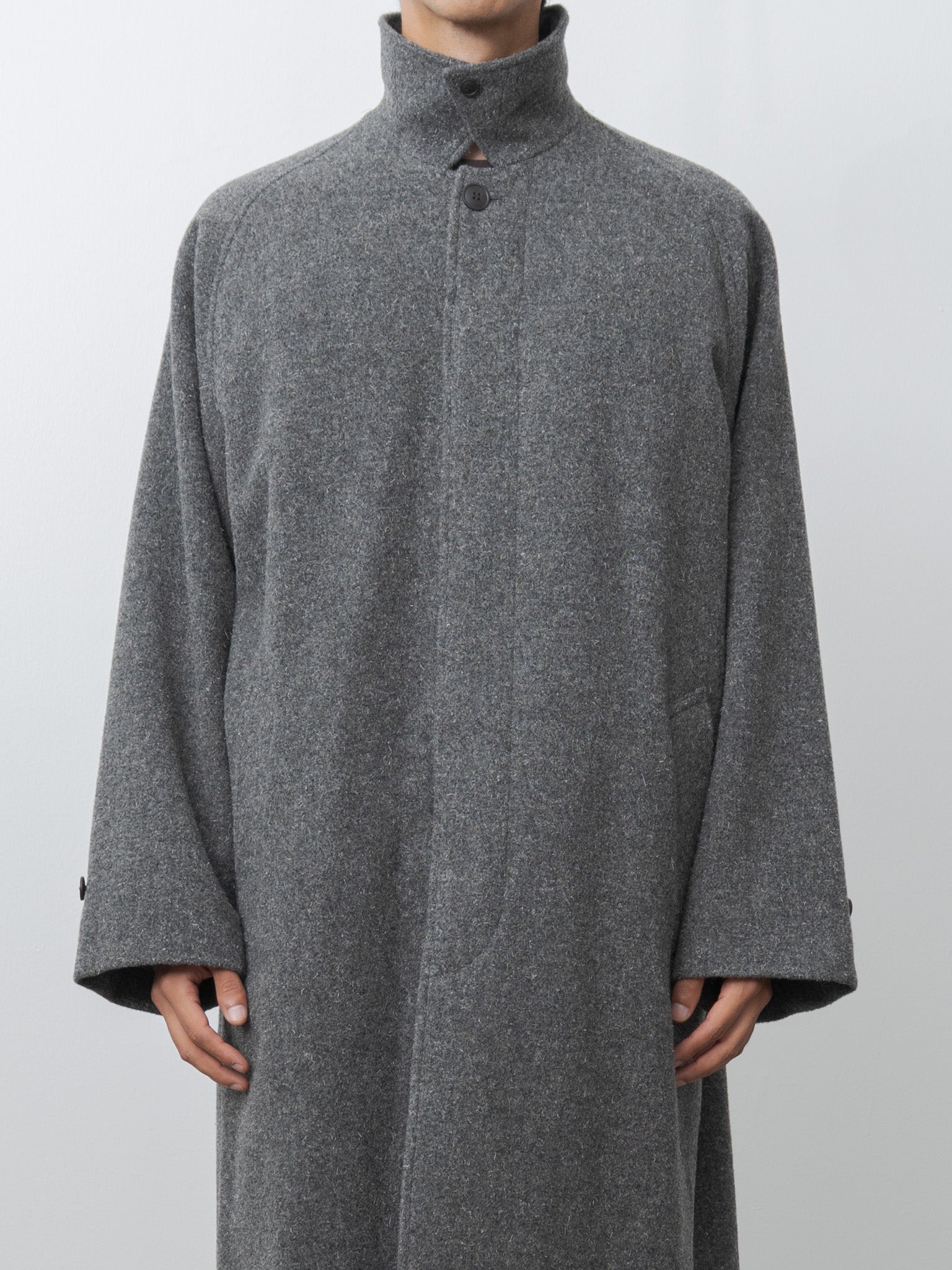 Kemp Melton Wool Bal Collar Coat - Charcoal Gray