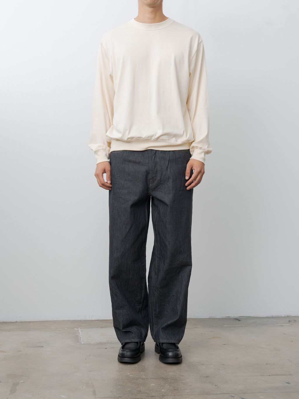 13.5oz Denim Pants Wide - Sulfur Black