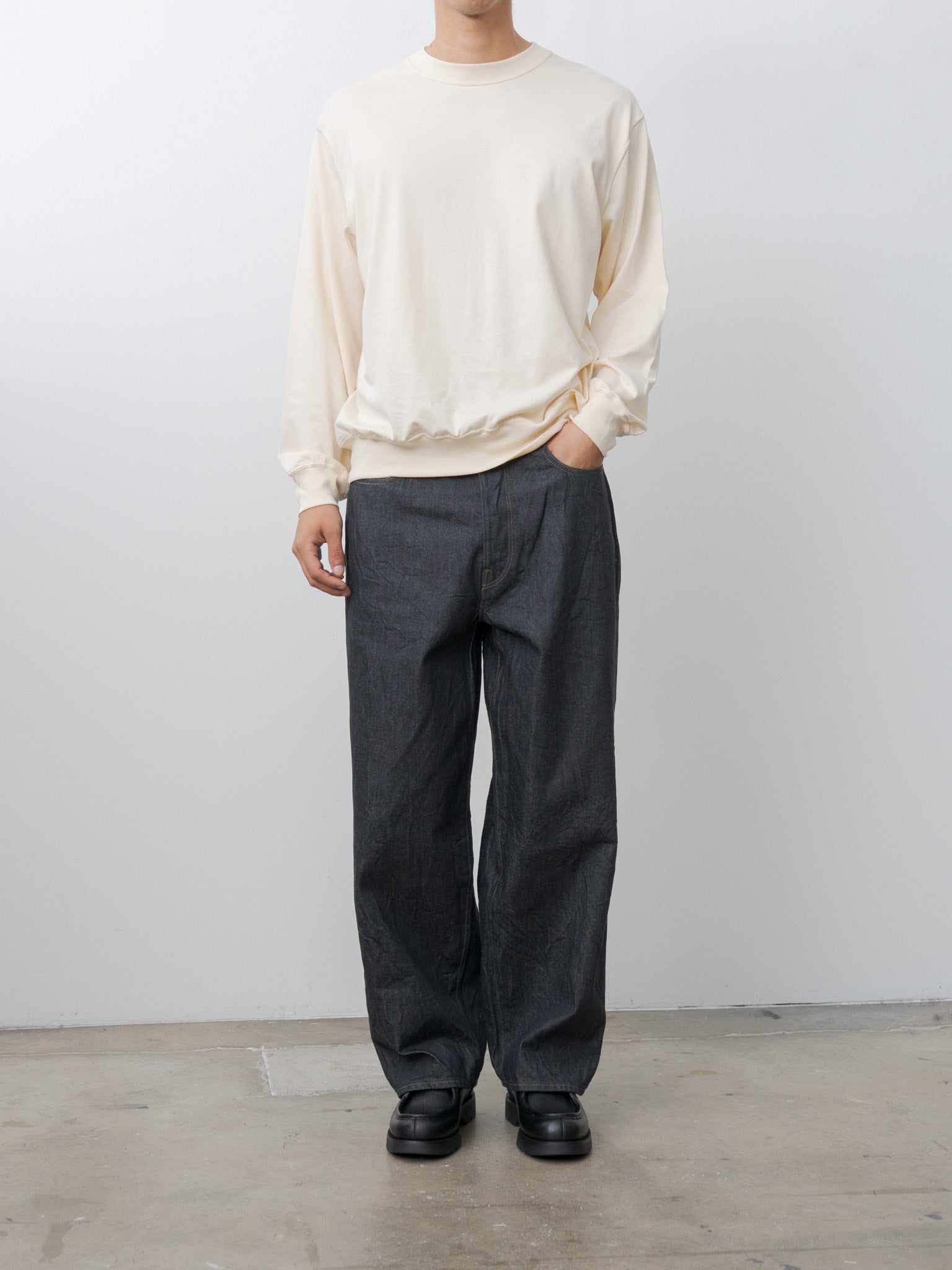Silk Cotton L/S Pullover - Ivory