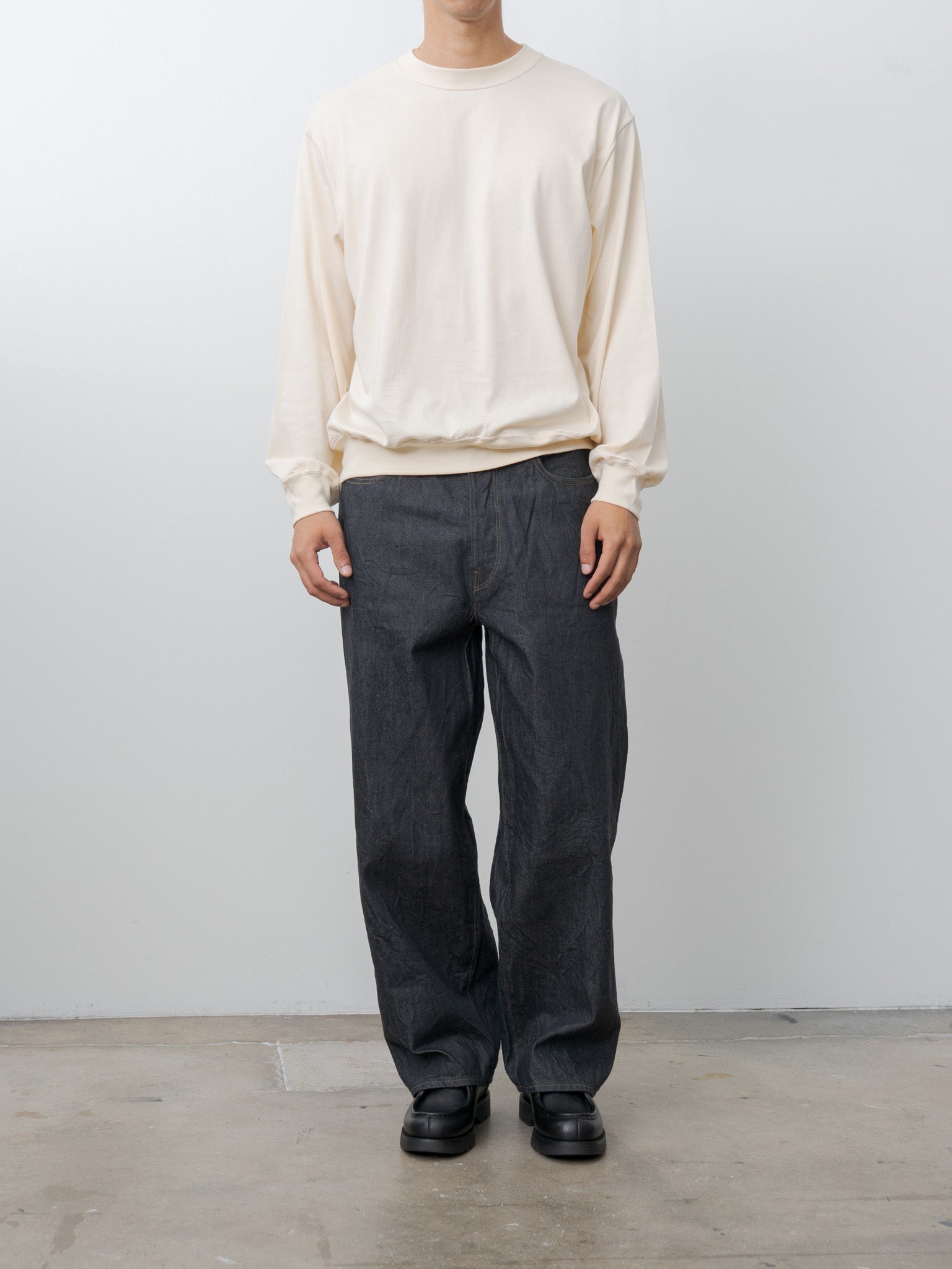 Silk Cotton L/S Pullover - Ivory