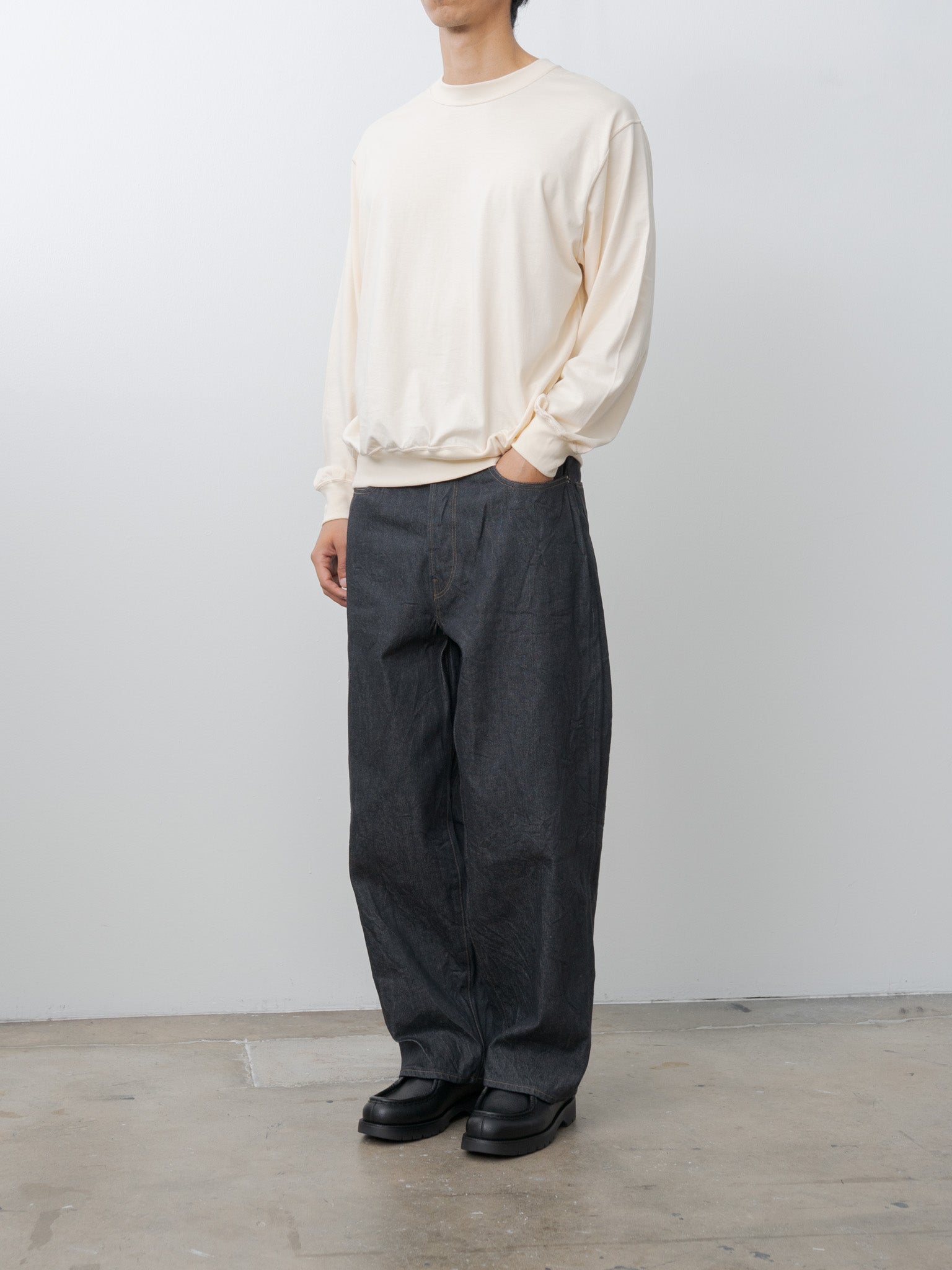 13.5oz Denim Pants Wide - Sulfur Black
