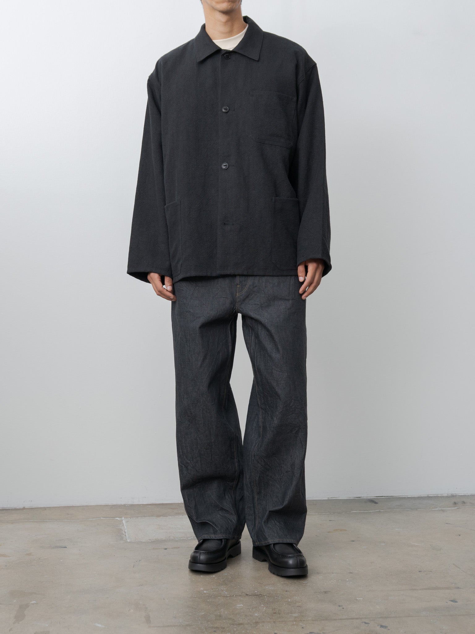 13.5oz Denim Pants Wide - Sulfur Black