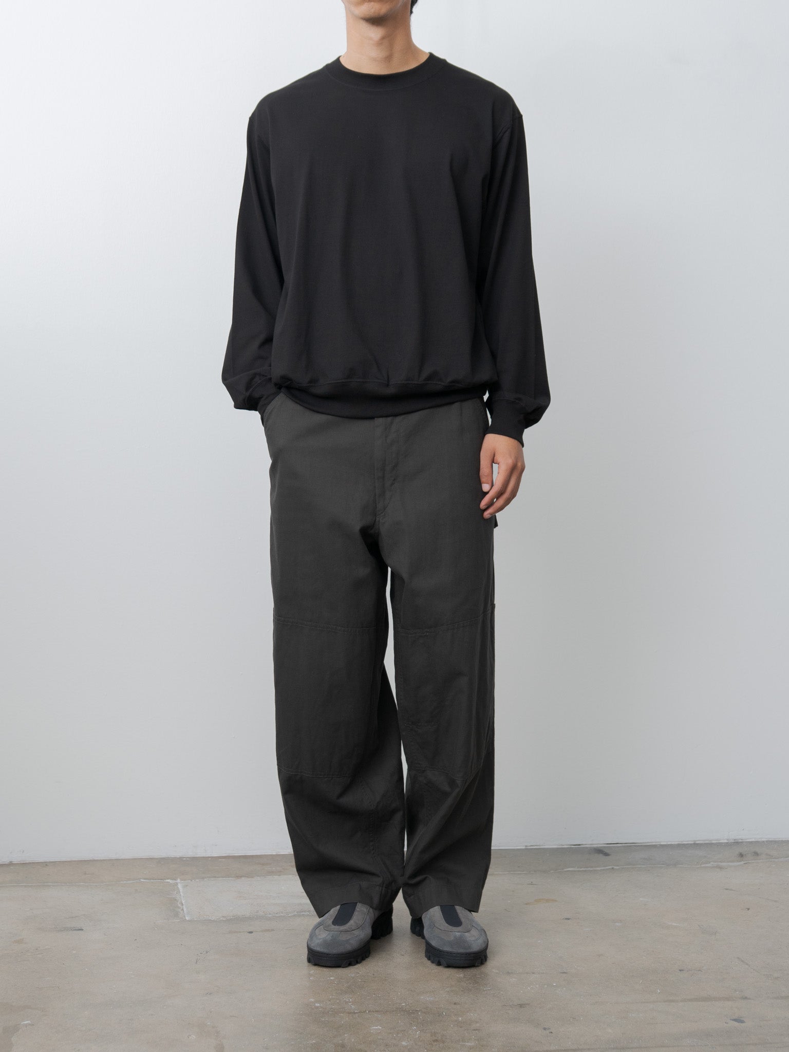 Silk Cotton L/S Pullover - Black