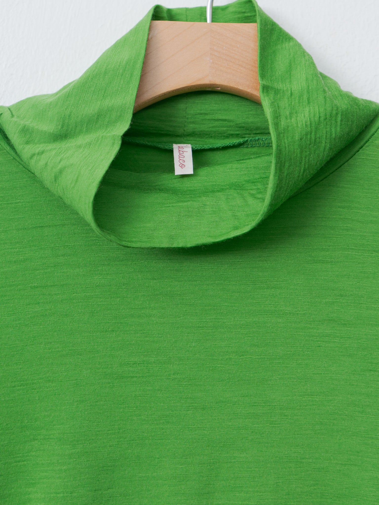 Wool Jersey High Neck Pullover - Green