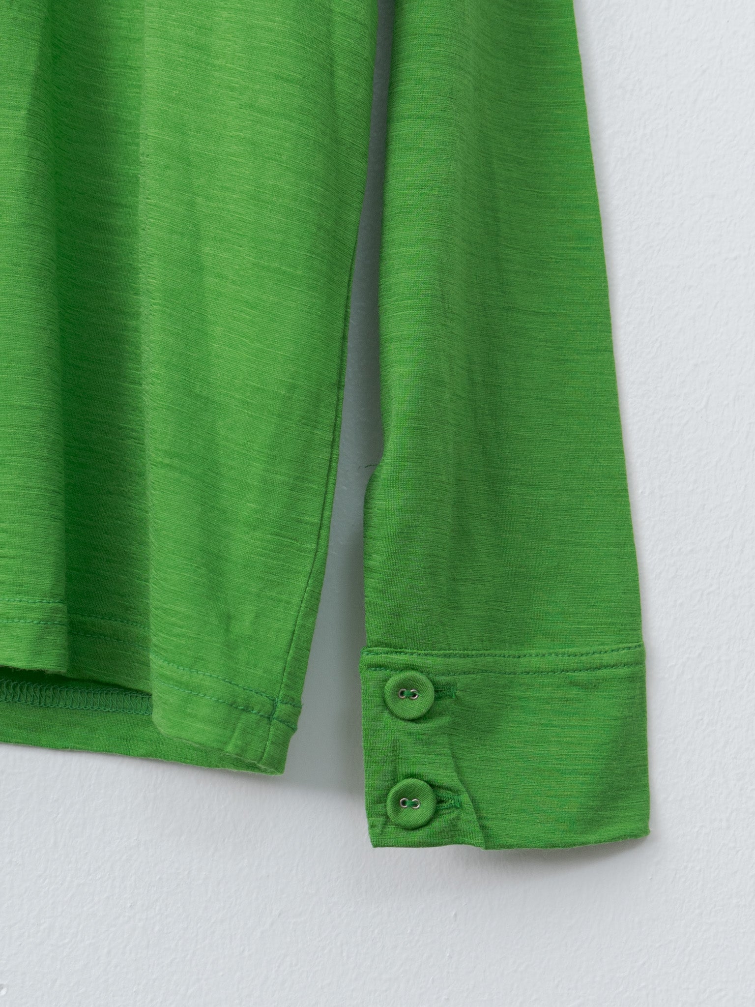 Wool Jersey High Neck Pullover - Green