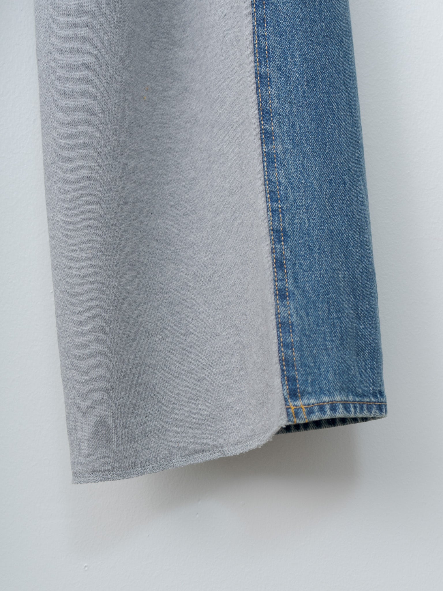 Hybrid Sweat Denim Pants - Blue Used x Light Gray