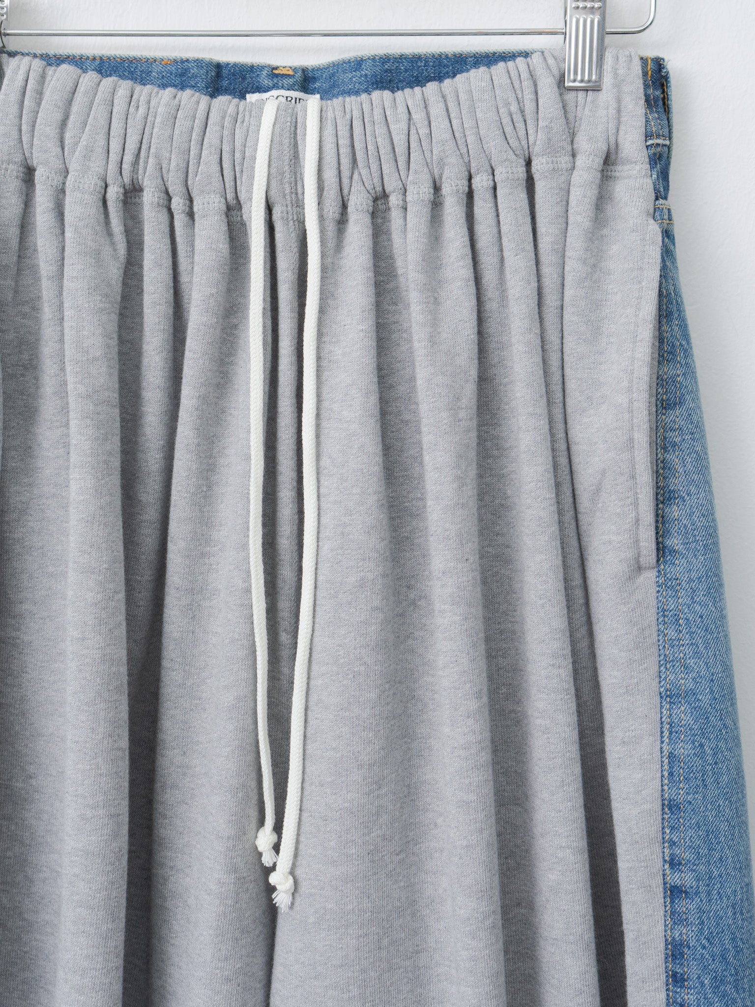 Hybrid Sweat Denim Pants - Blue Used x Light Gray