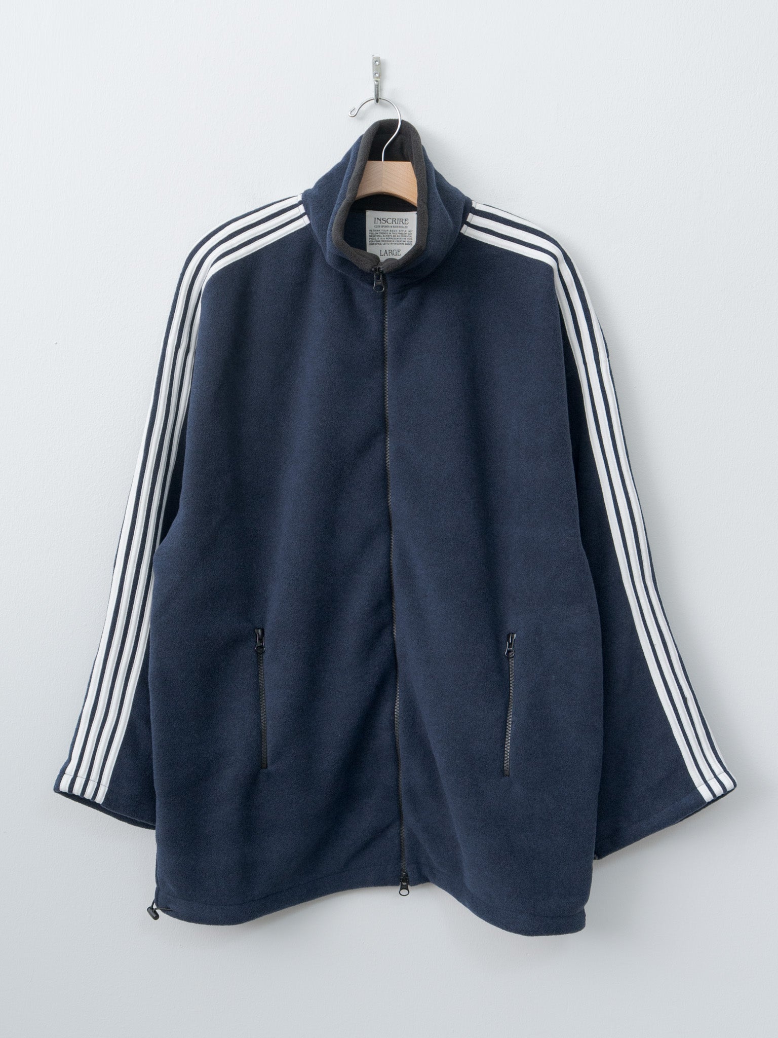 Fleece Loose Fit Track Jacket - Navy