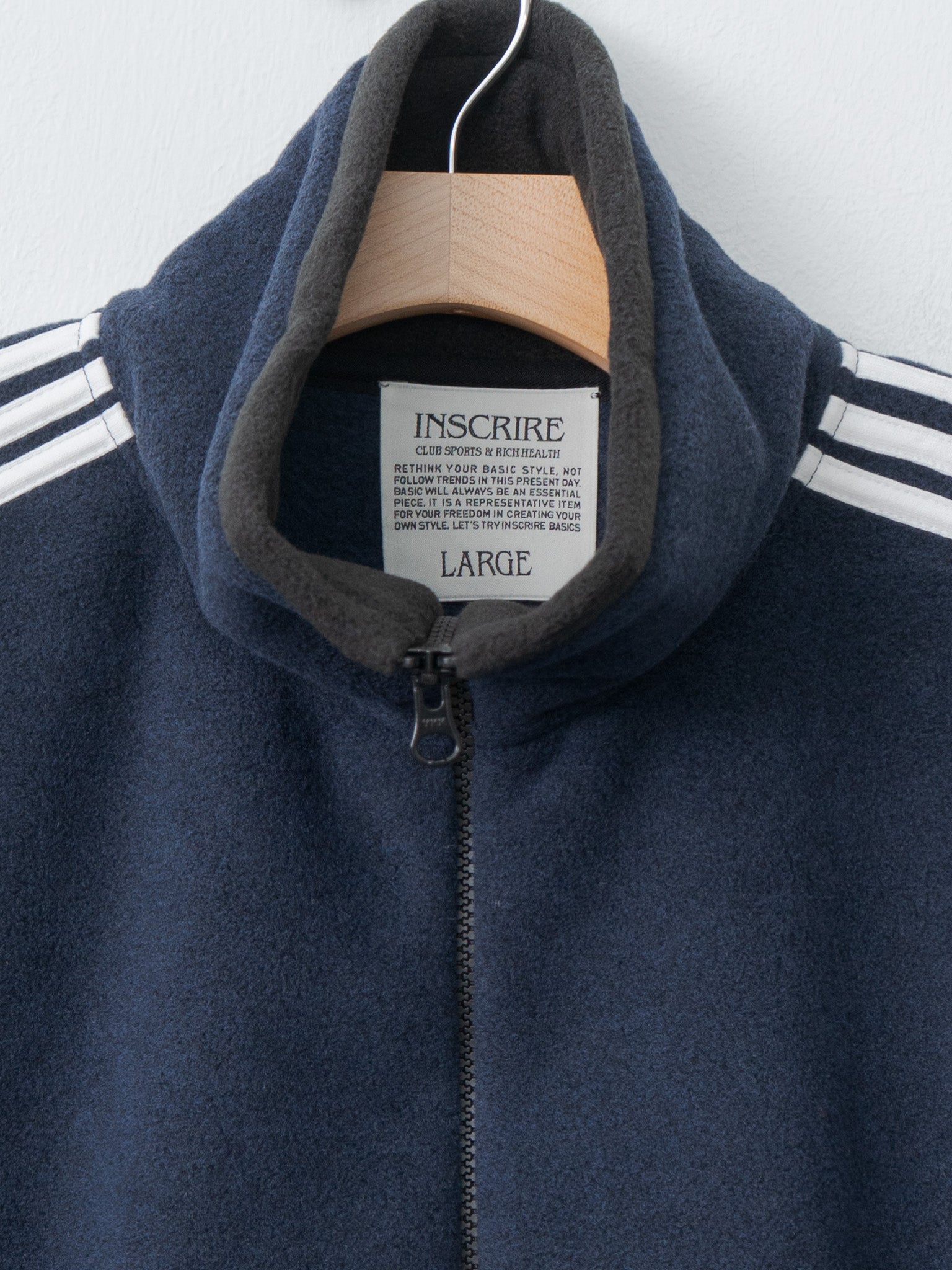 Fleece Loose Fit Track Jacket - Navy