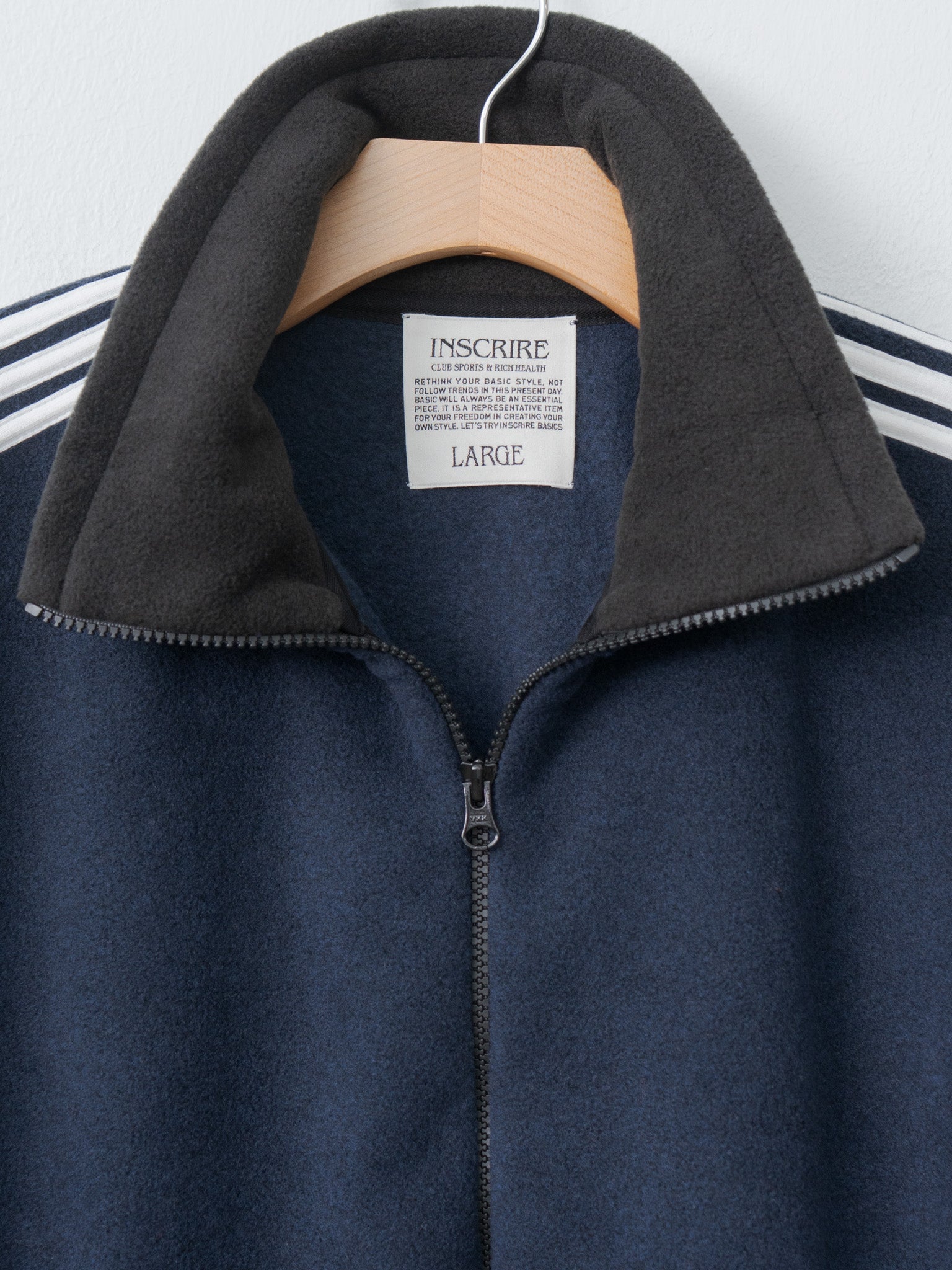 Fleece Loose Fit Track Jacket - Navy