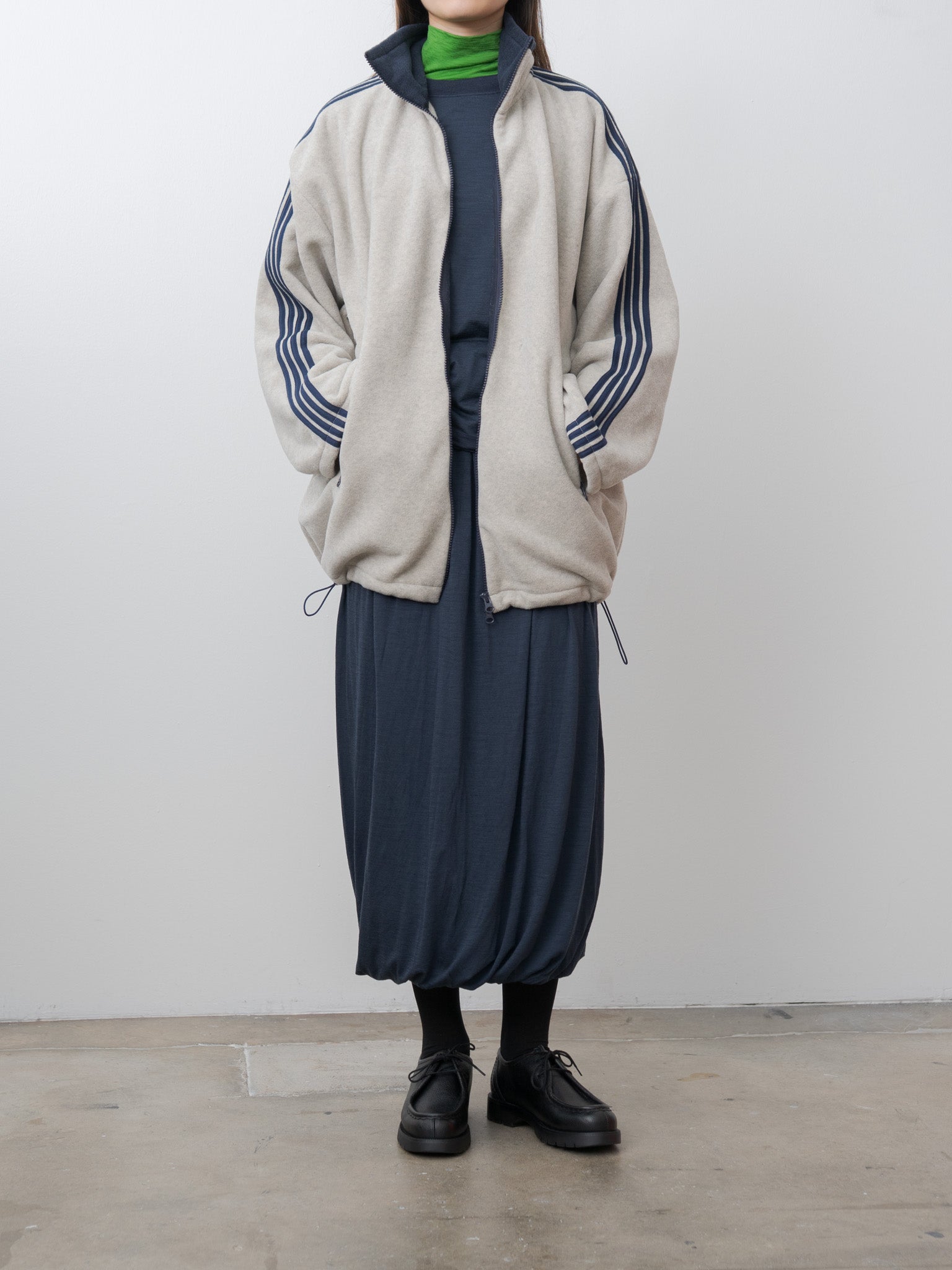 Fleece Loose Fit Track Jacket - Oatmeal