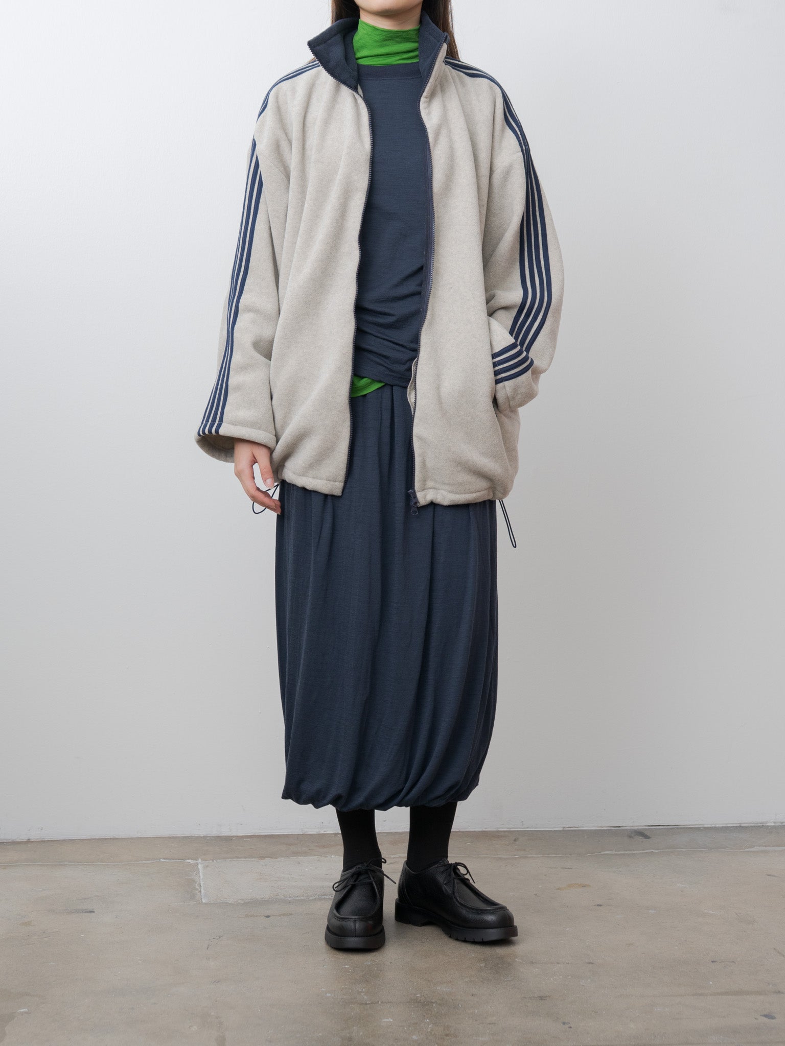 Fleece Loose Fit Track Jacket - Oatmeal