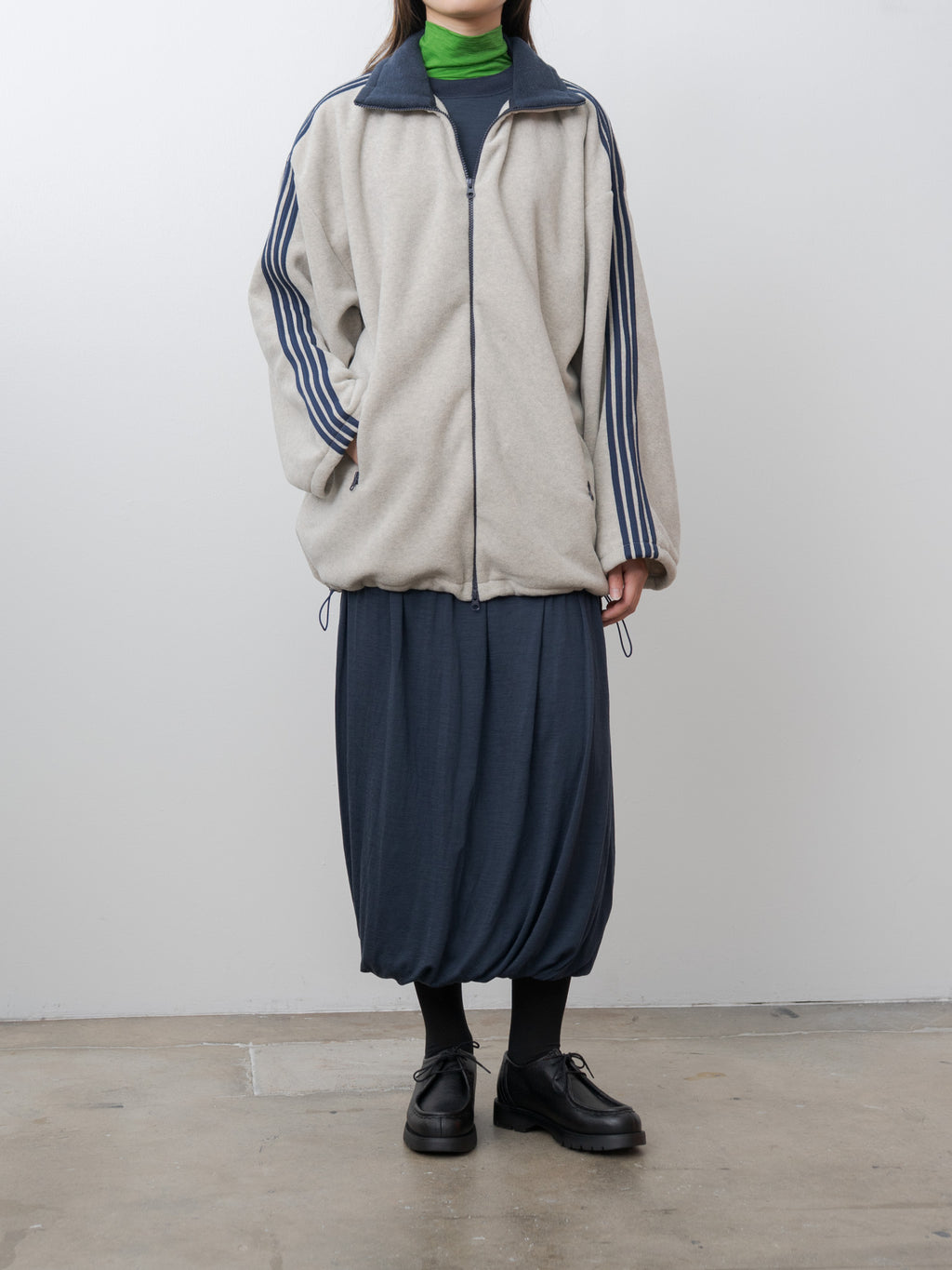 Fleece Loose Fit Track Jacket - Oatmeal