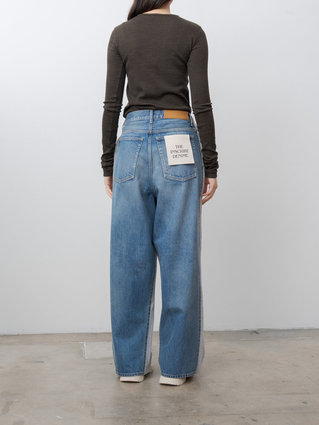 Hybrid Sweat Denim Pants - Blue Used x Light Gray