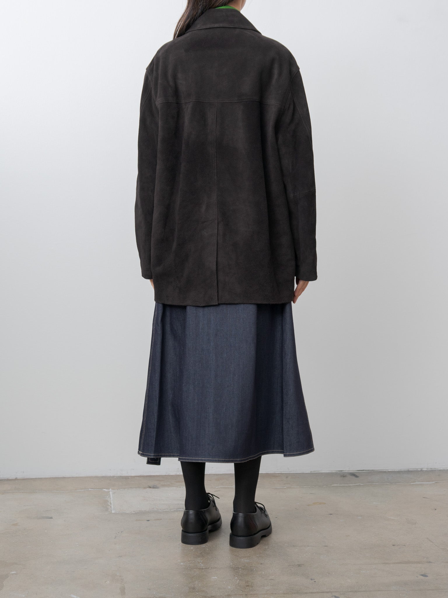 Suede Zip Car Jacket - Dark Brown