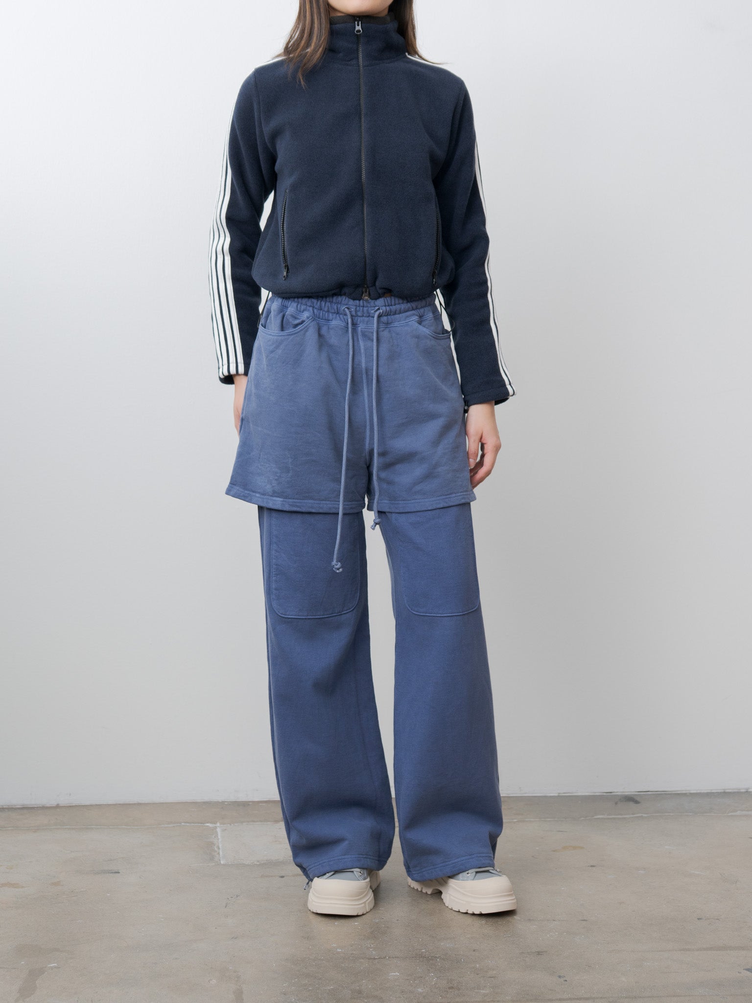 Fleece Tight Fit Track Jacket - Navy