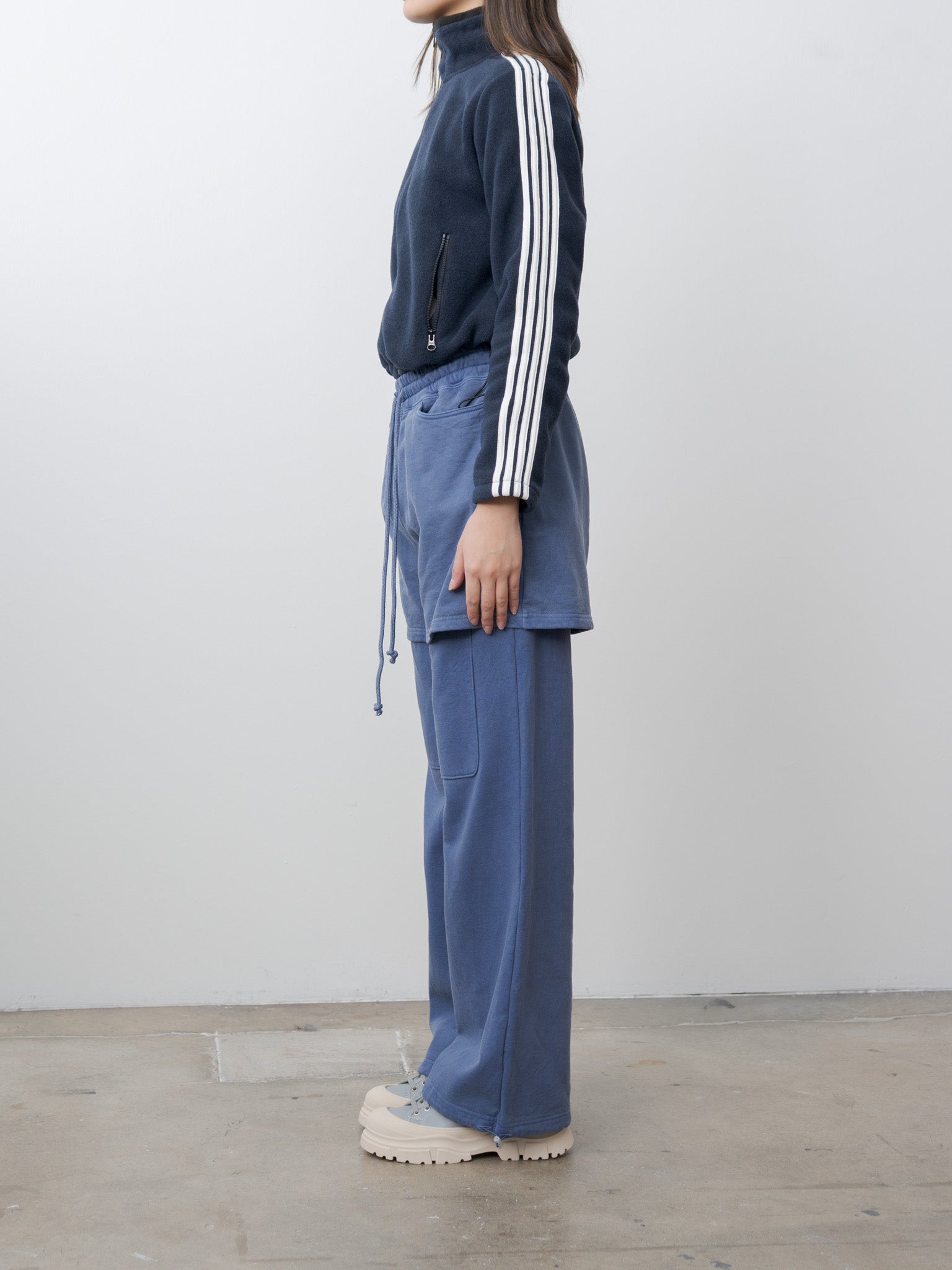 Fleece Tight Fit Track Jacket - Navy