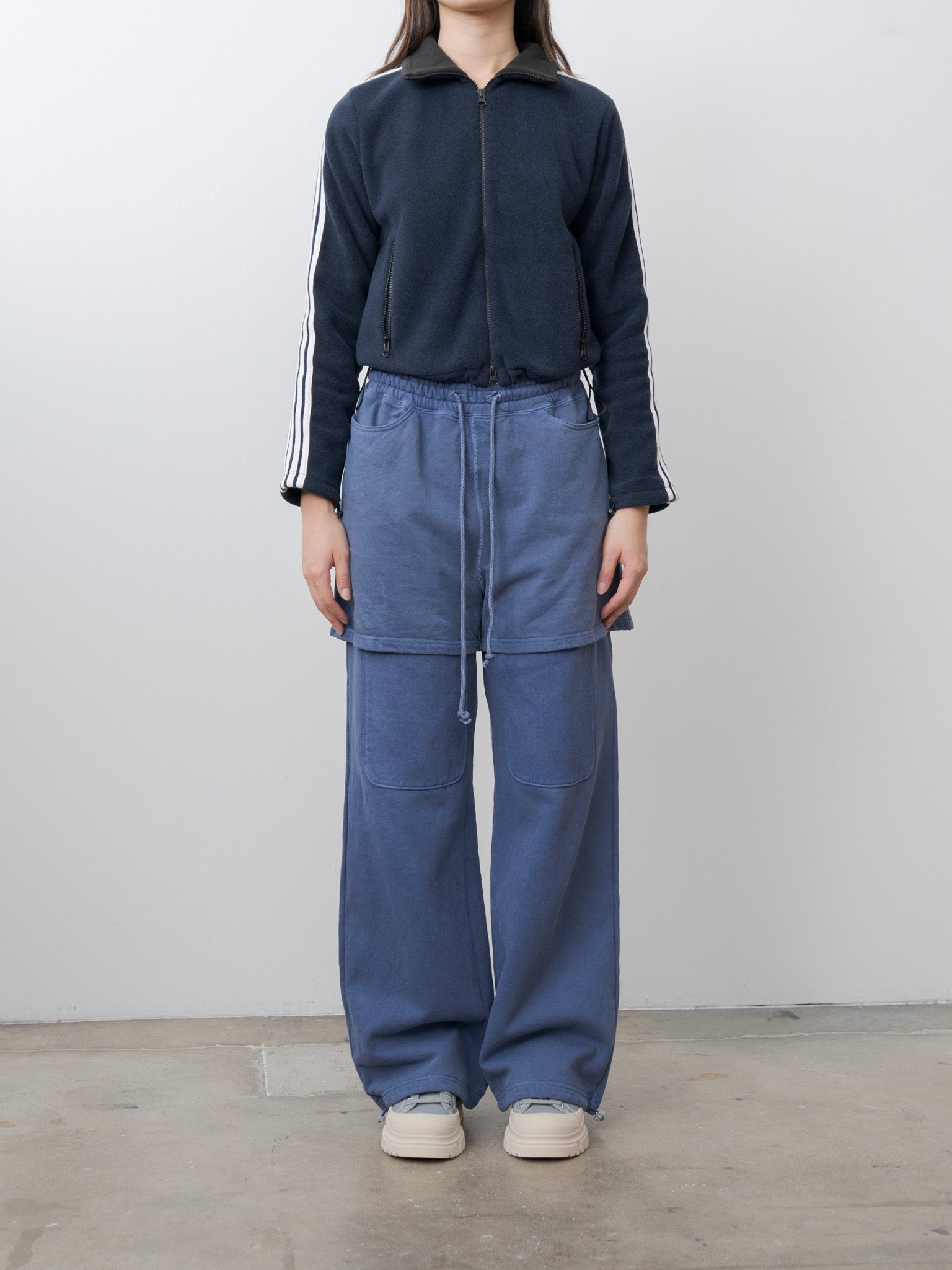 Fleece Tight Fit Track Jacket - Navy