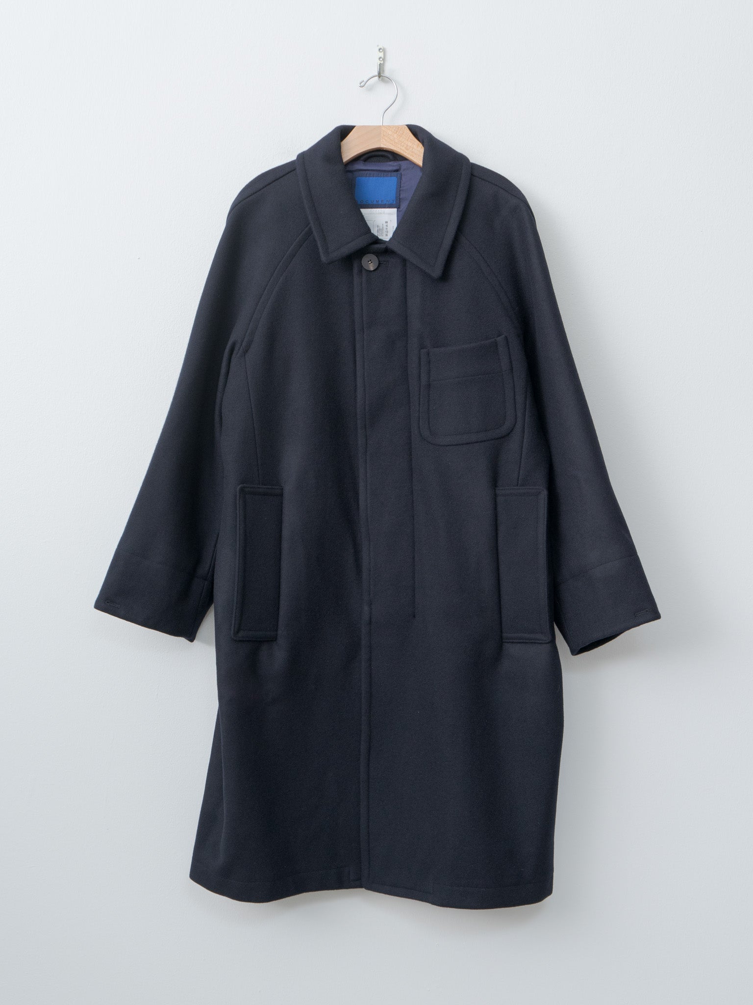 Light Wool Melton Coat - Navy