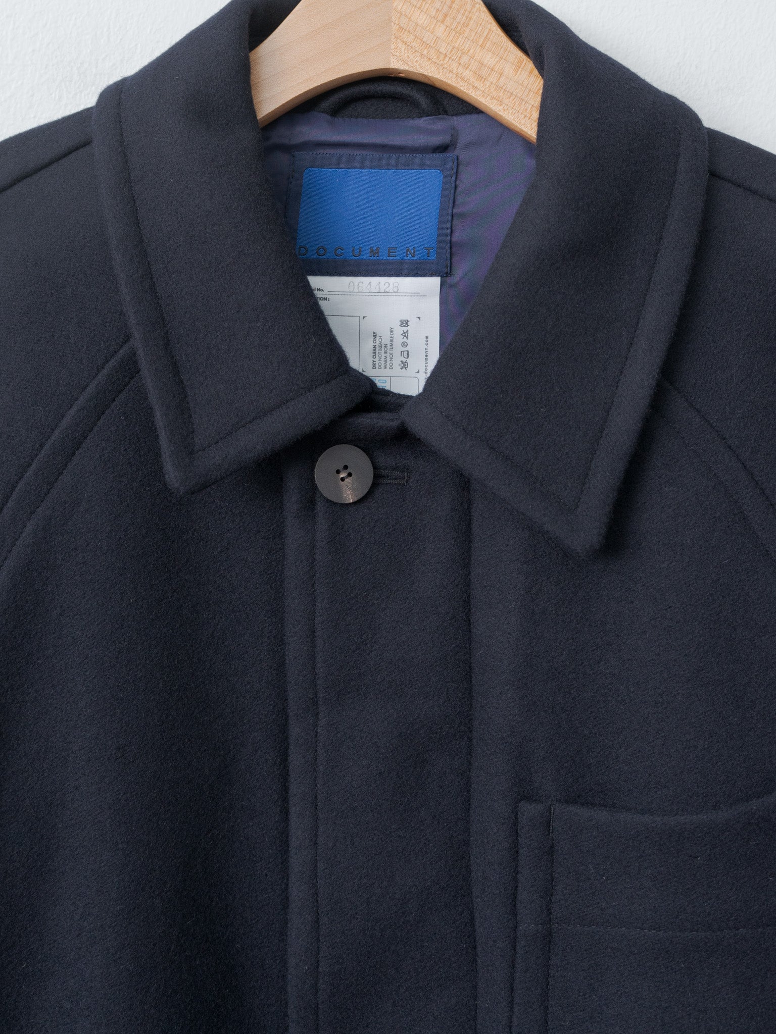 Light Wool Melton Coat - Navy