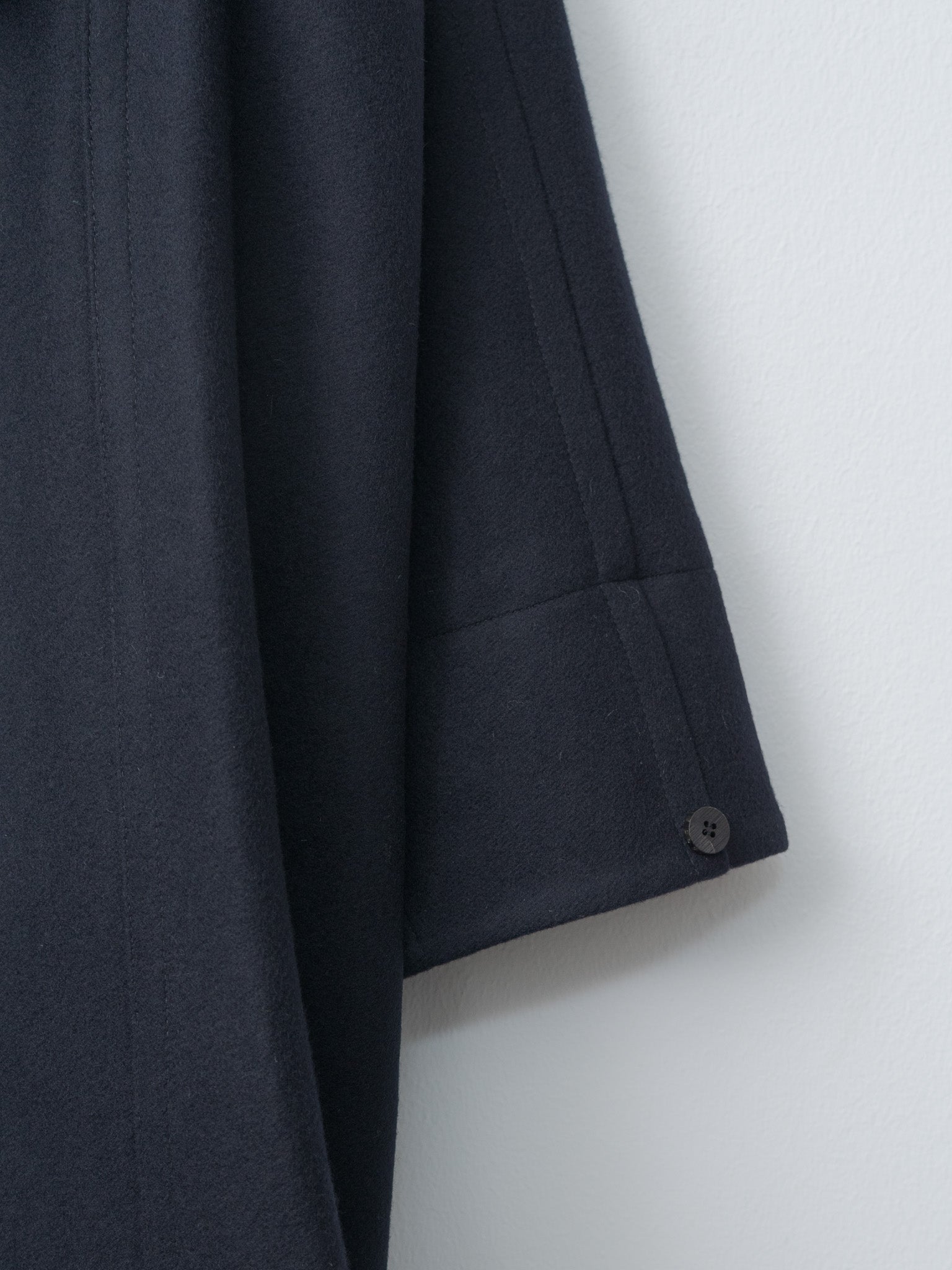 Light Wool Melton Coat - Navy