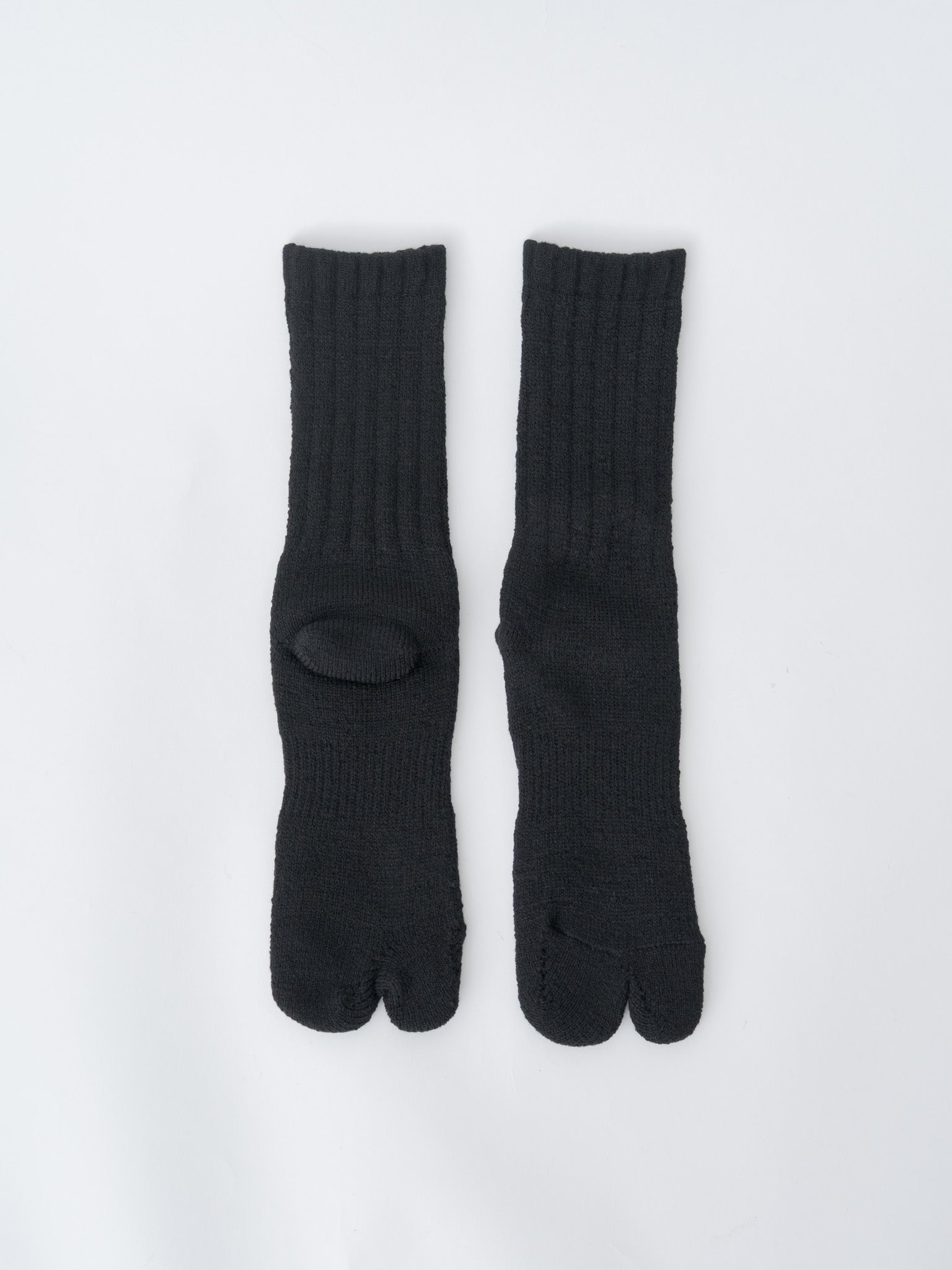 Tabi Pile Socks Wool - Black, Heather Gray