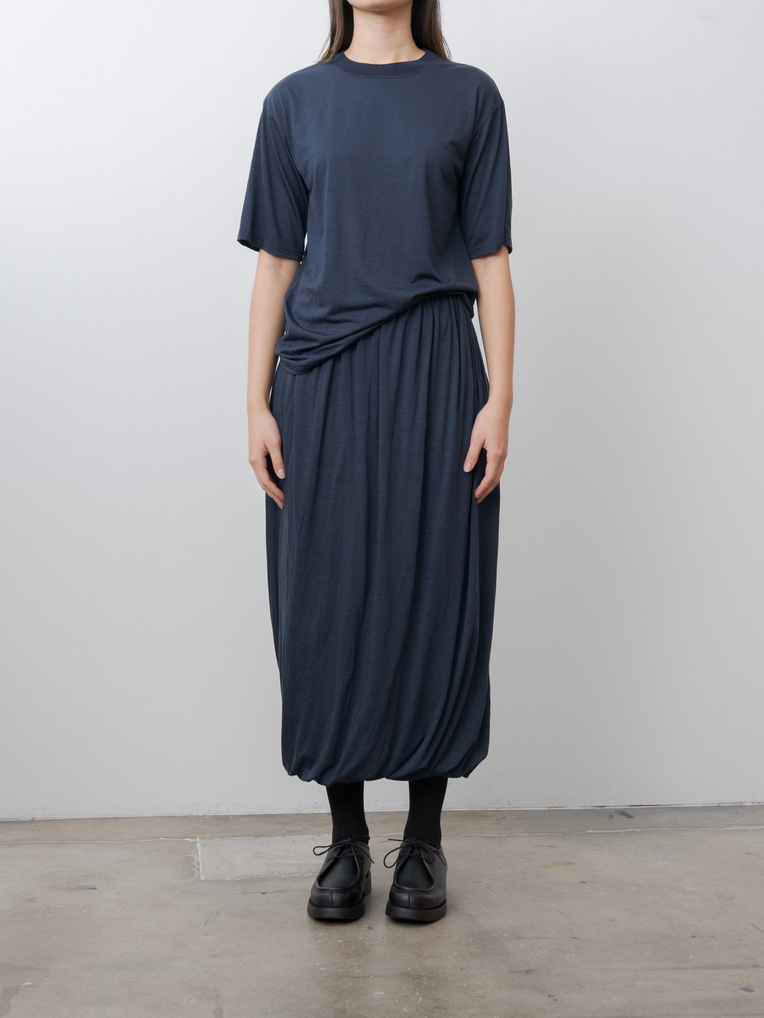 Wool Jersey T-Shirt - Navy