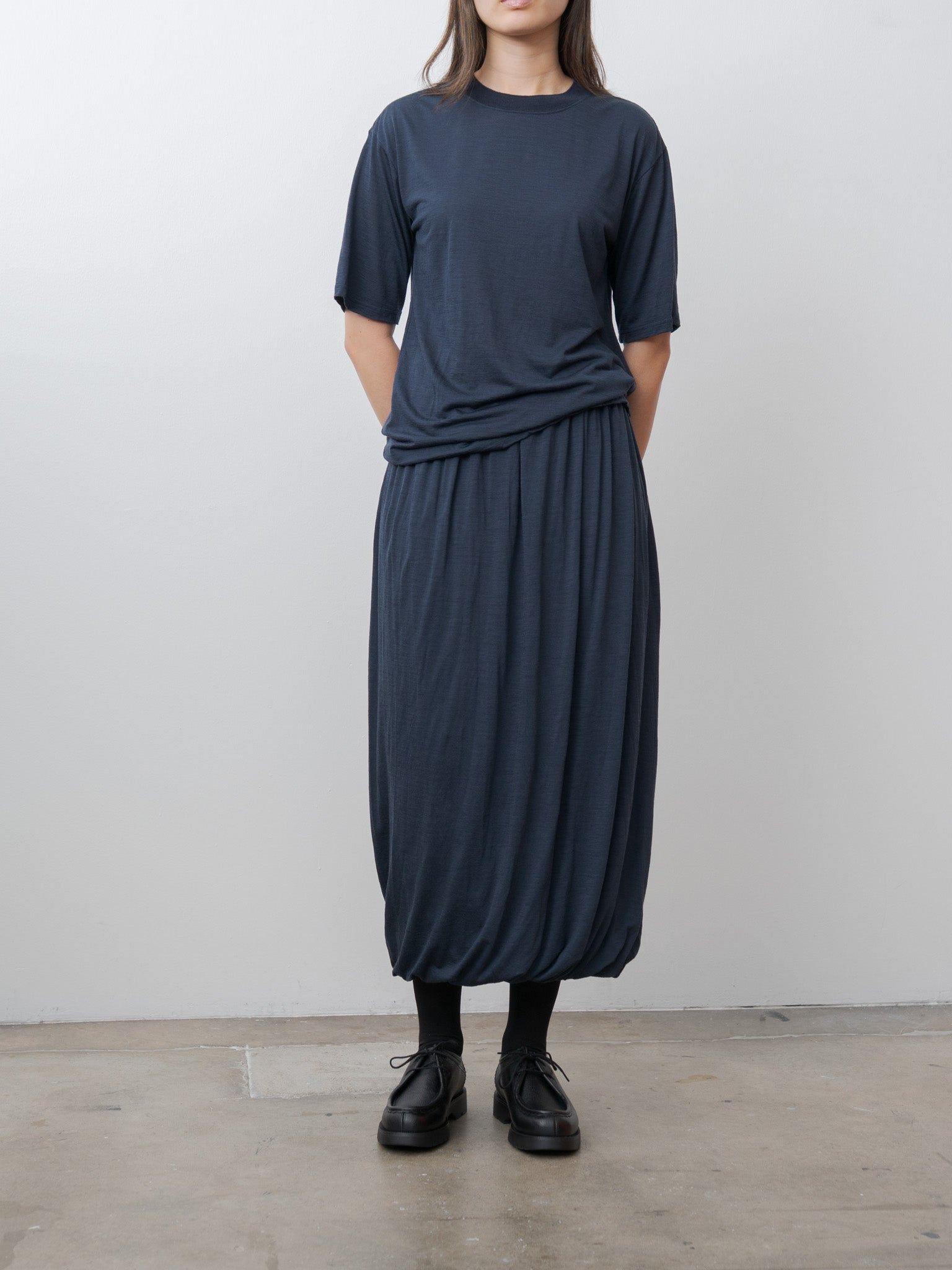 Wool Jersey T-Shirt - Navy