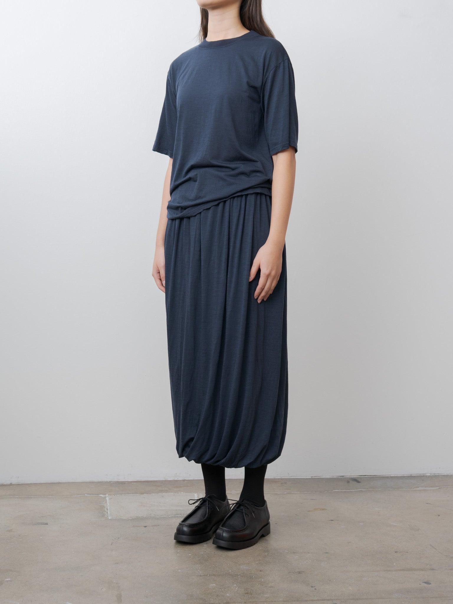 Wool Jersey T-Shirt - Navy