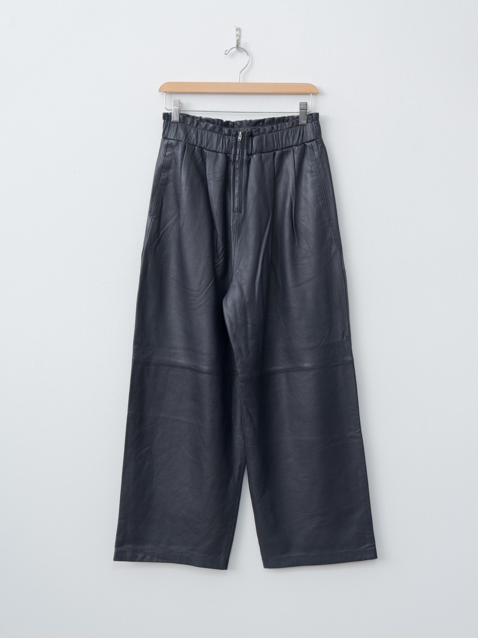 Luce Leather Trouser - Navy