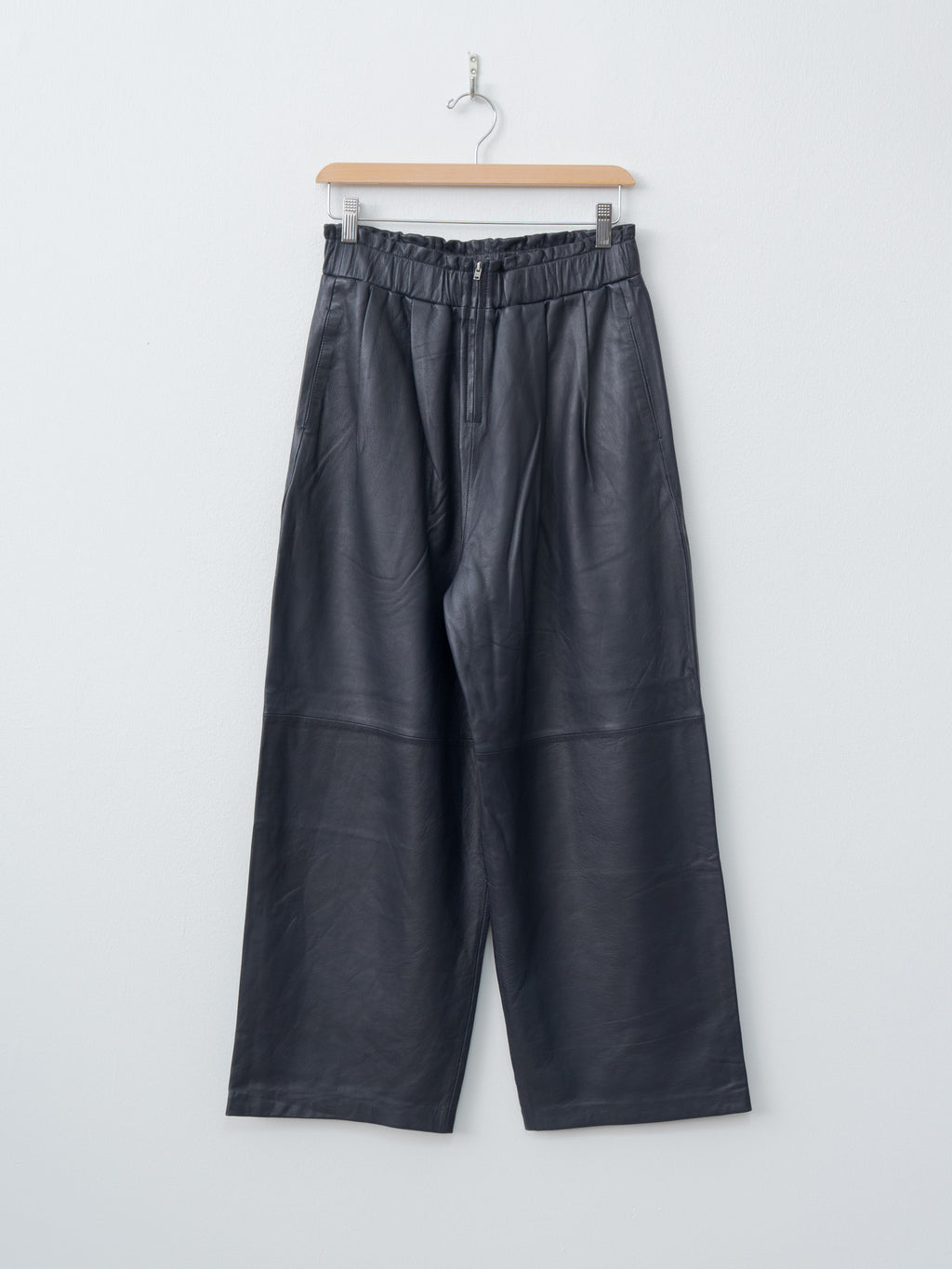 Luce Leather Trouser - Navy