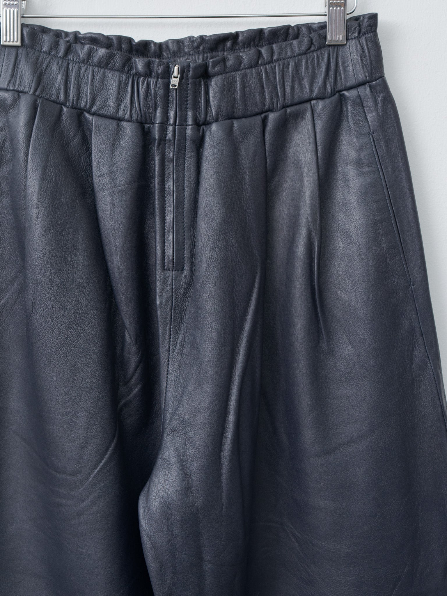 Luce Leather Trouser - Navy