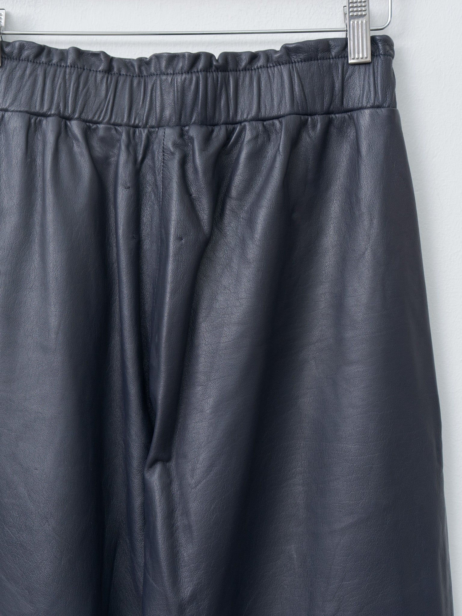 Luce Leather Trouser - Navy