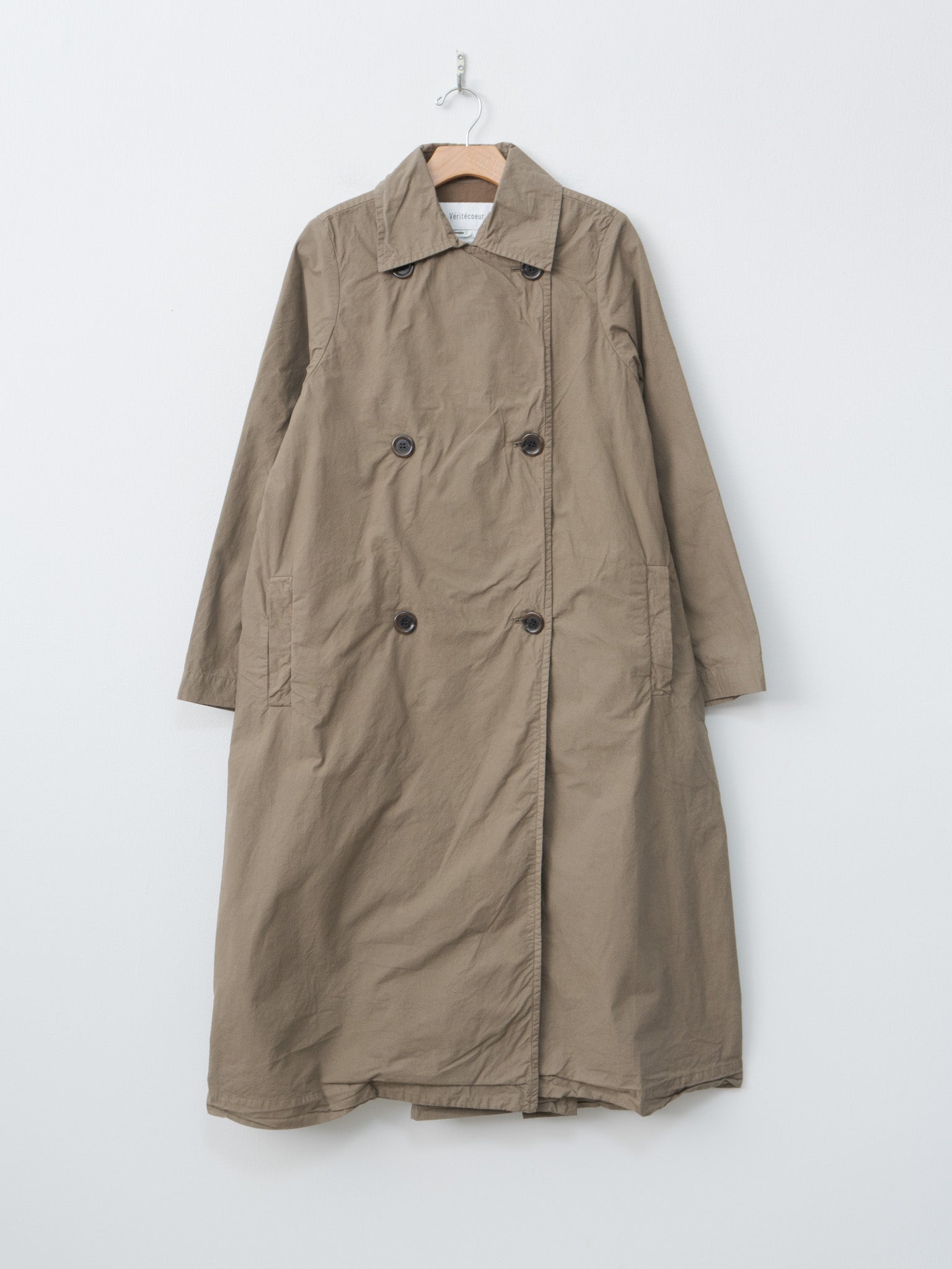 Double Button Coat - Khaki Olive