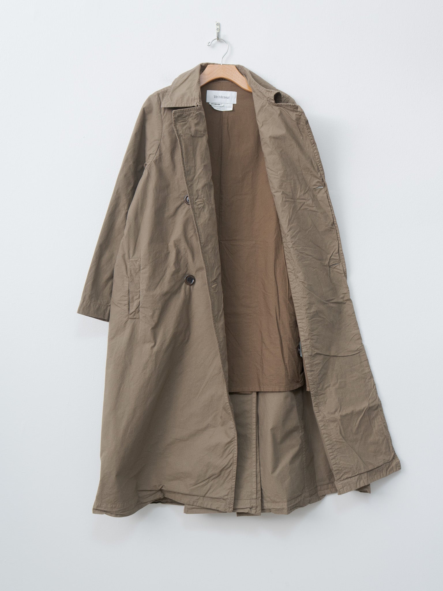 Double Button Coat - Khaki Olive