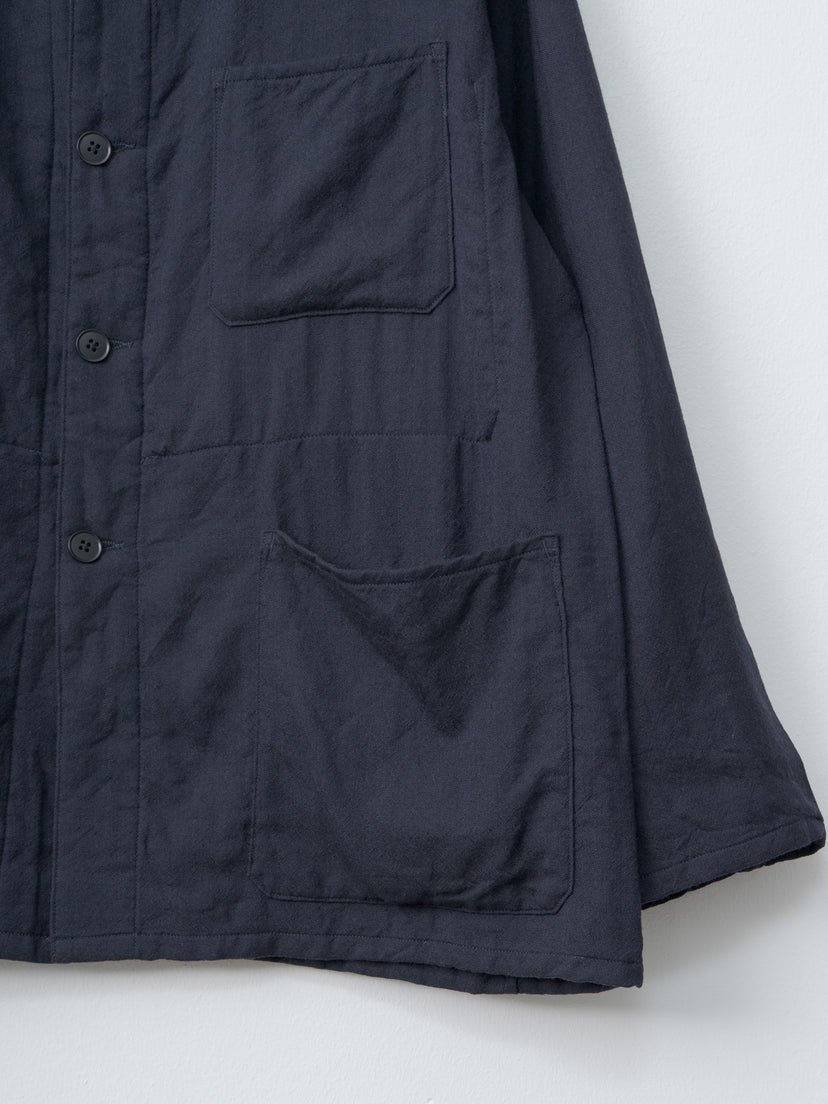 Namu Shop - Kaptain Sunshine Wool Gauze Work Shirt Jacket - Navy