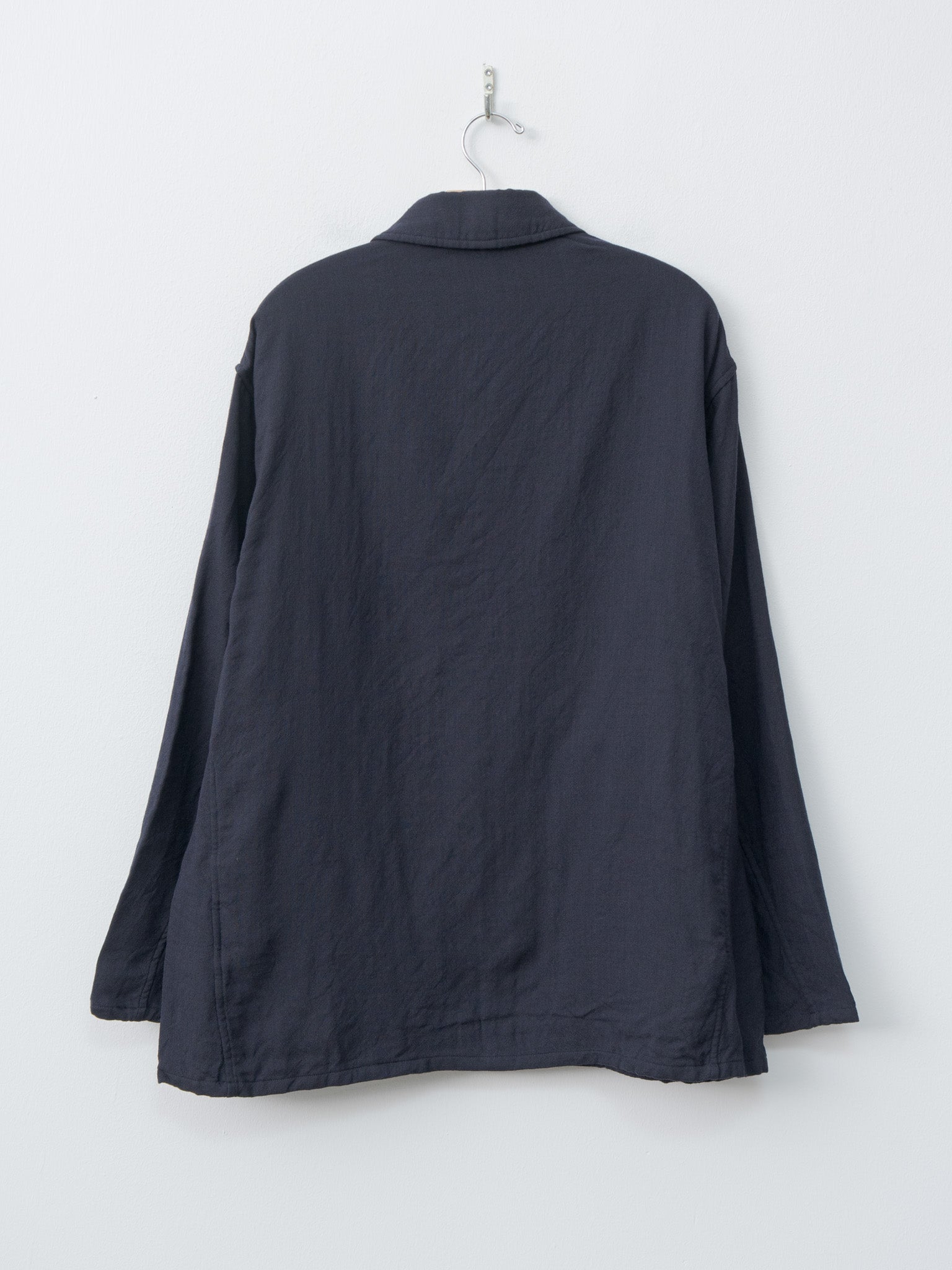 Wool Gauze Work Shirt Jacket - Navy