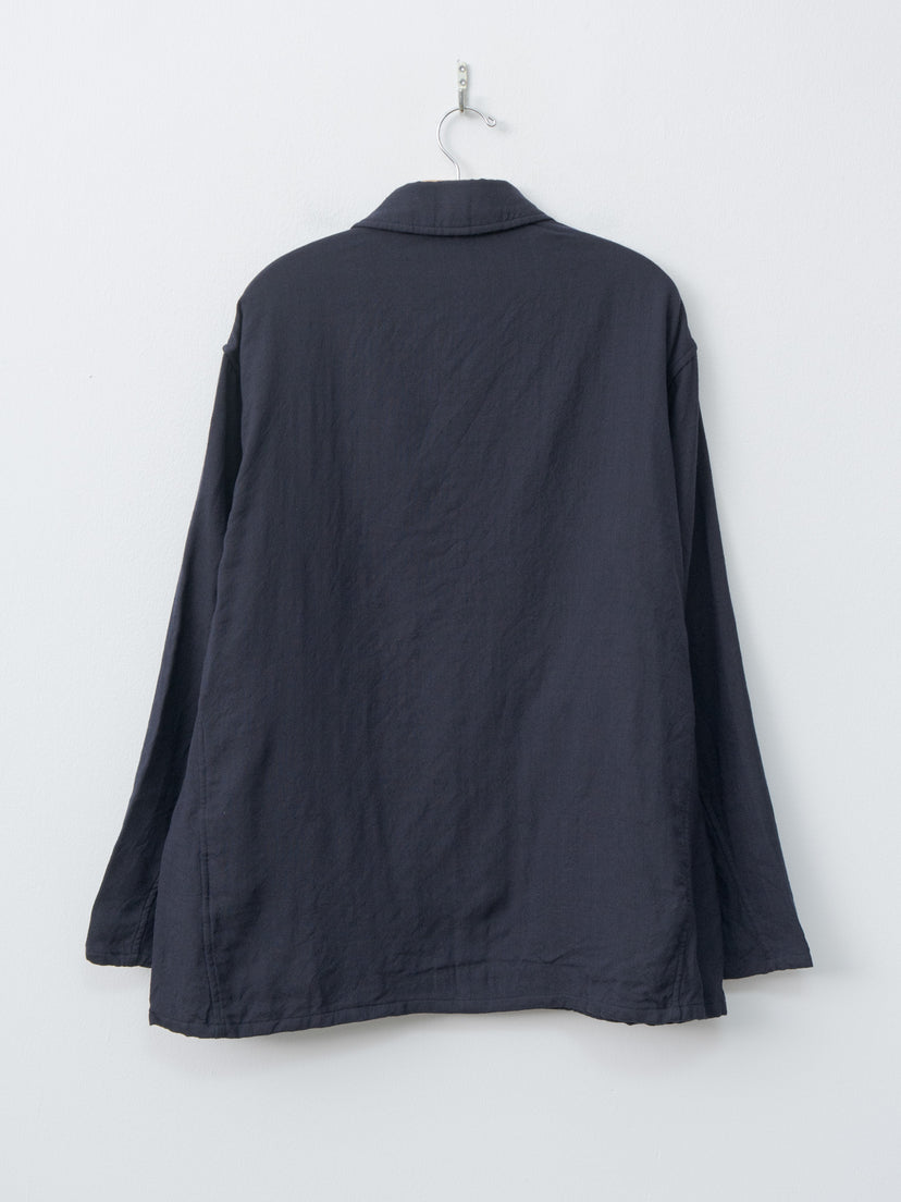 Namu Shop - Kaptain Sunshine Wool Gauze Work Shirt Jacket - Navy