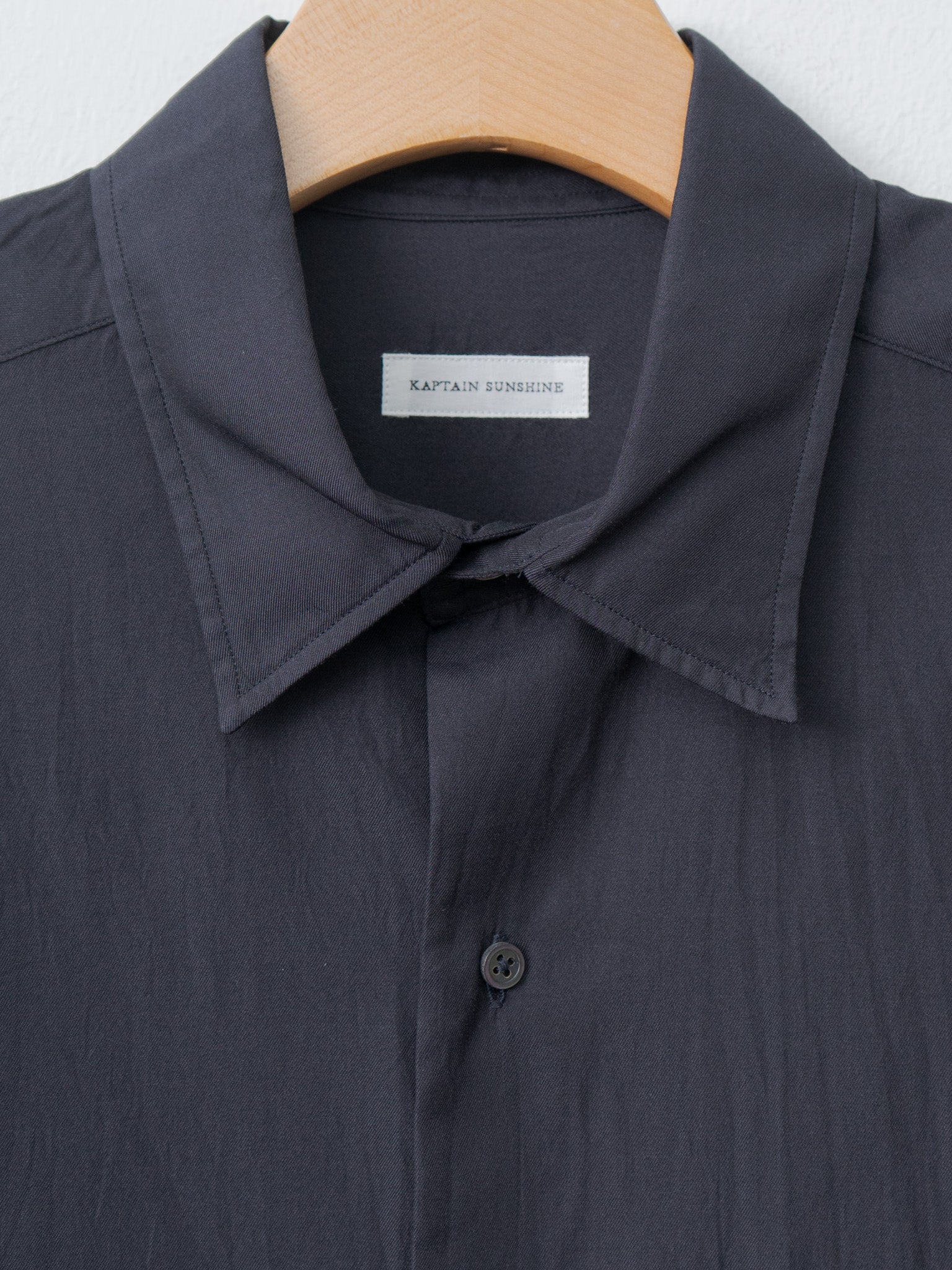 Cotton Silk Regular Collared Shirt - Navy