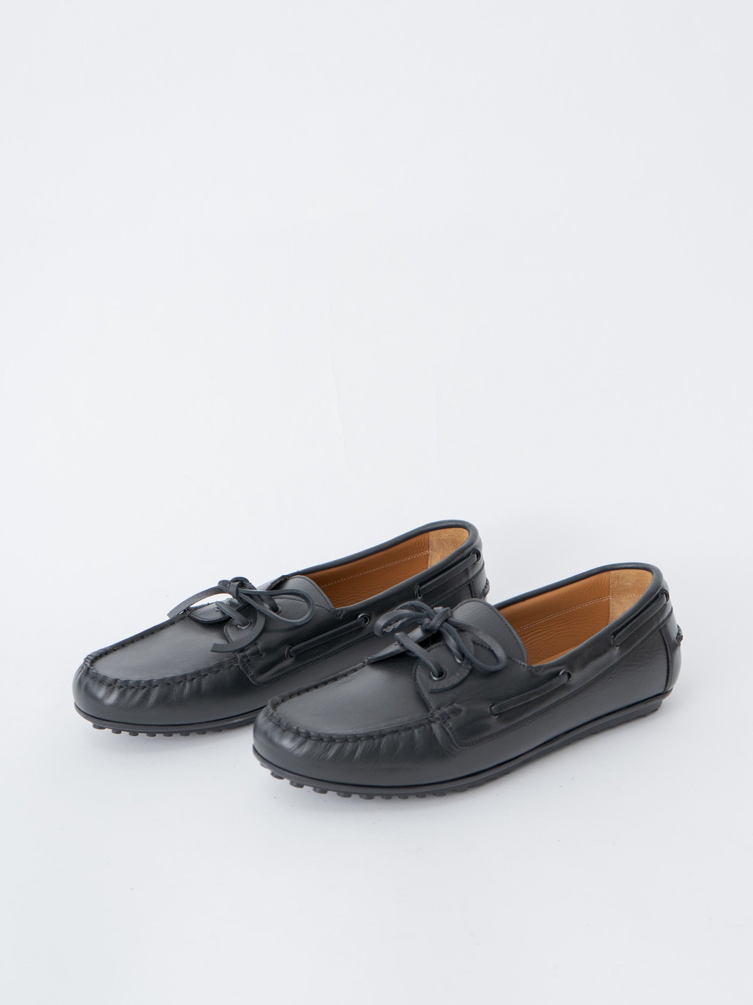 730FDL Italian Navy Military Deck Shoes - Black