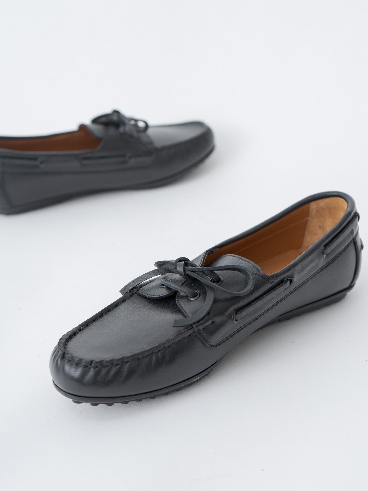 730FDL Italian Navy Military Deck Shoes - Black